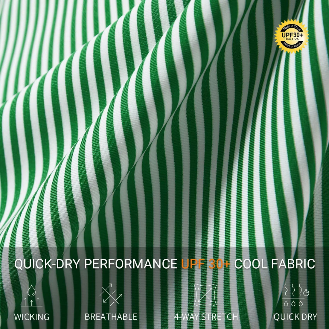 M MAELREG Golf Shirts for Men Moisture Wicking Dry Fit Striped Polo Performance Sport Mens Polo Shirts Short Sleeve