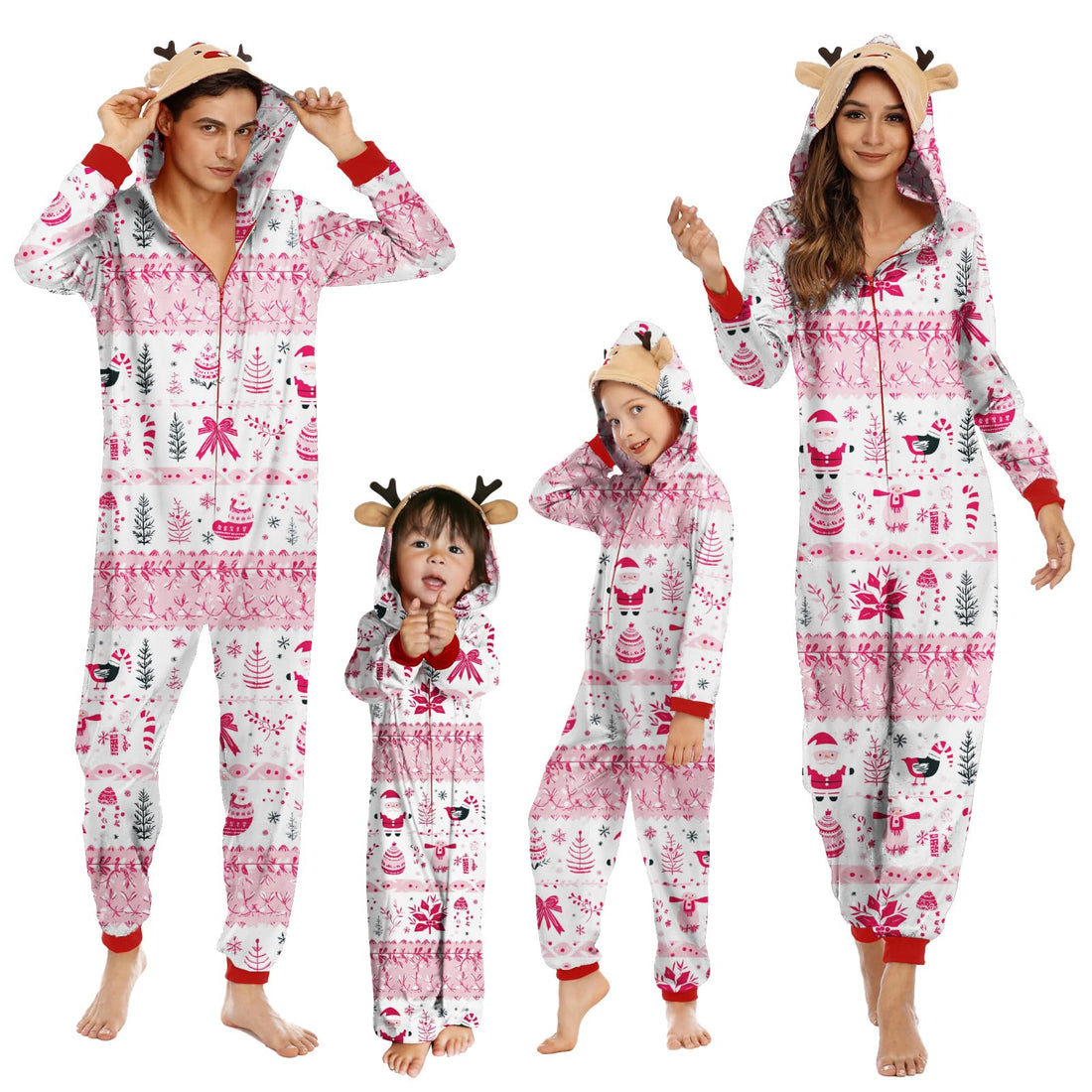 Neufigr Family Christmas Pajamas Matching Sets, Xmas PJs Mathching Set, Holiday Family Sleepwear Sets Long Sleeves Onesies