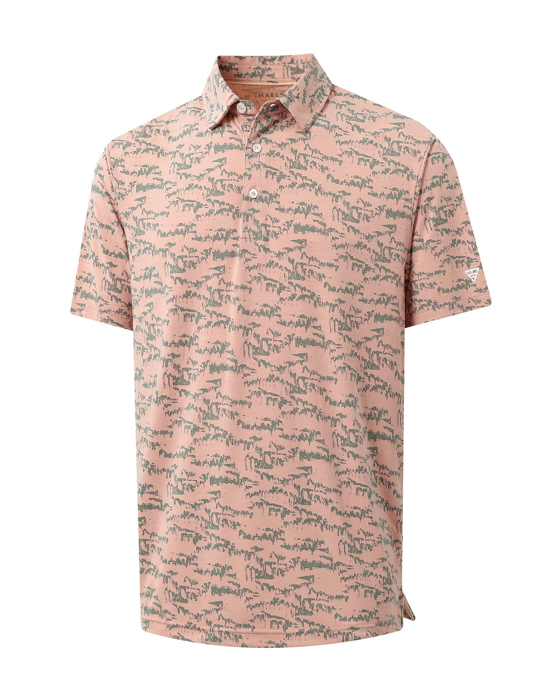 M MAELREG Golf Shirts for Men Print Performance Moisture Wicking Dry Fit Heather Stripe Collared Mens Polo Shirt Short Sleeve