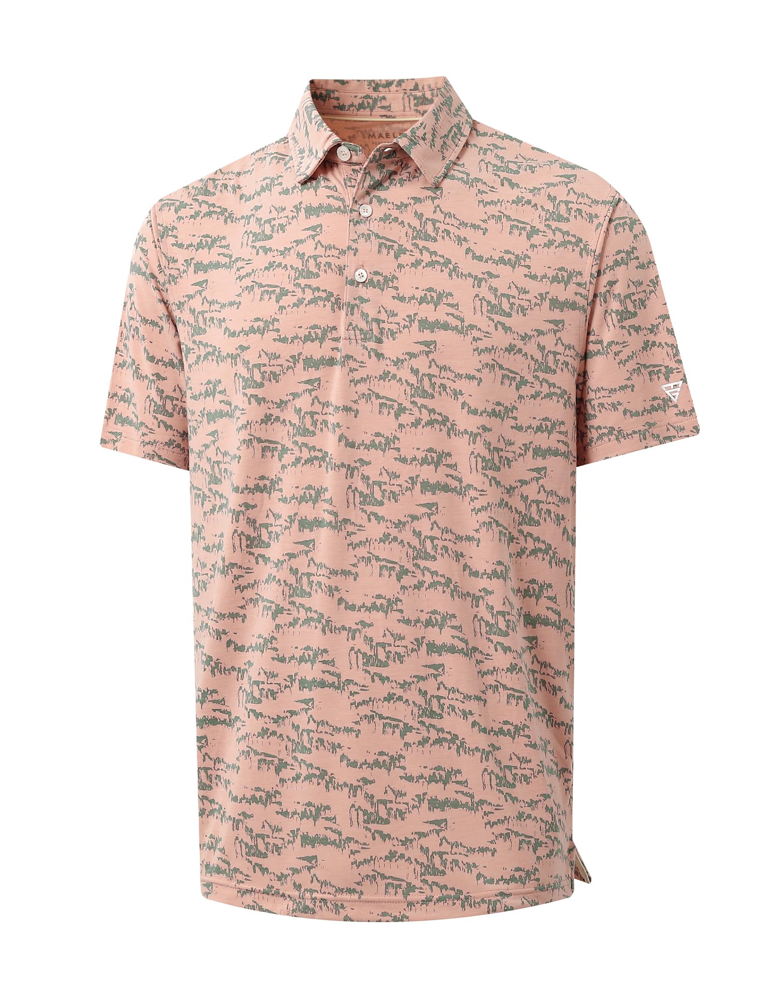 M MAELREG Golf Shirts for Men Print Performance Moisture Wicking Dry Fit Heather Stripe Collared Mens Polo Shirt Short Sleeve