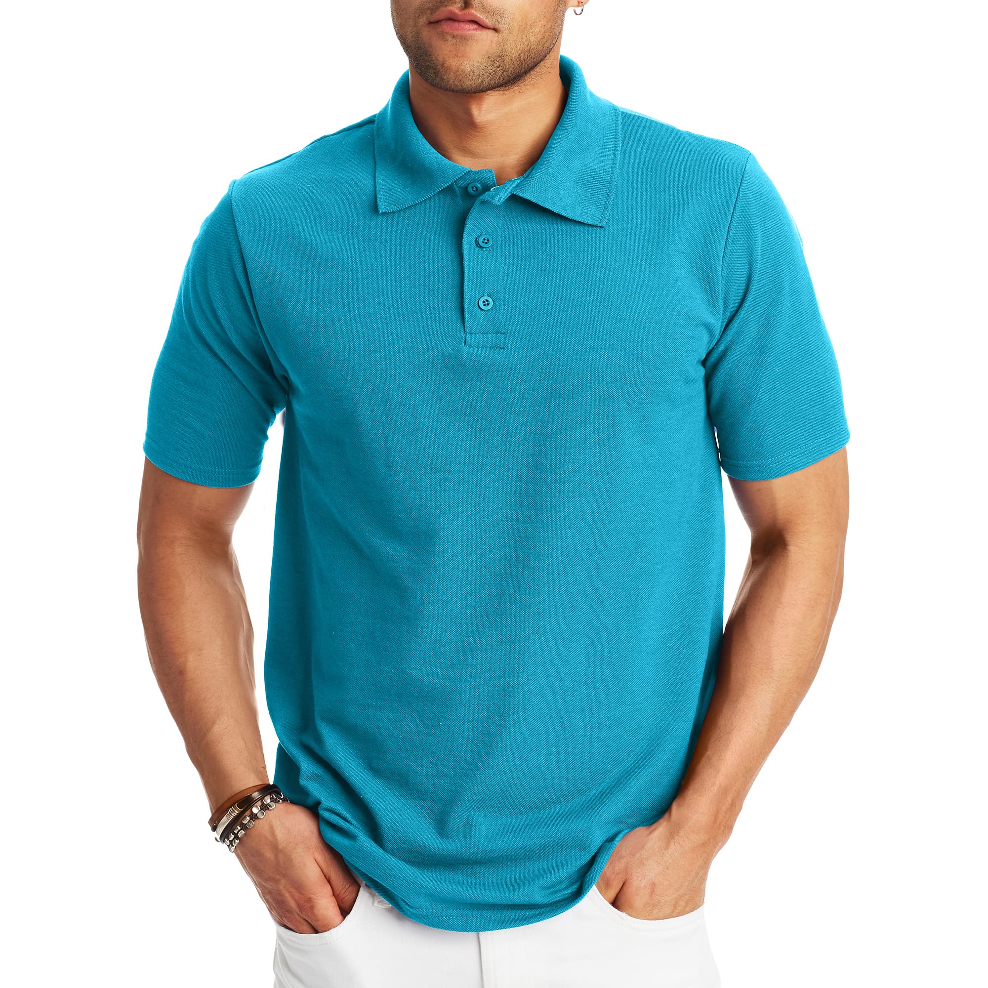 Hanes Men’s X-Temp Short Sleeve Polo Shirt, Midweight Men's Shirt