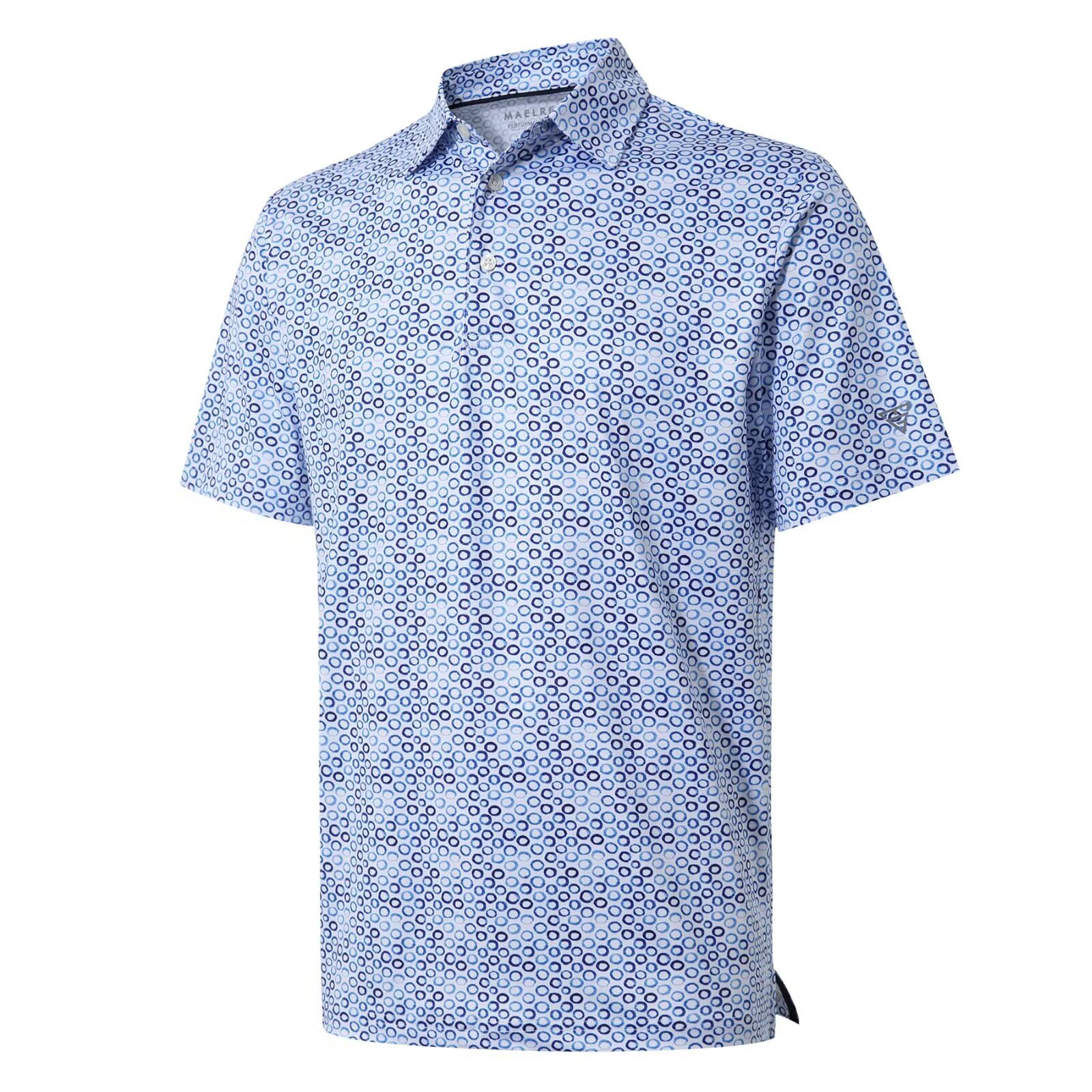 Golf Shirts for Men Dry Fit Short Sleeve Print Performance Moisture Wicking Polo Shirt