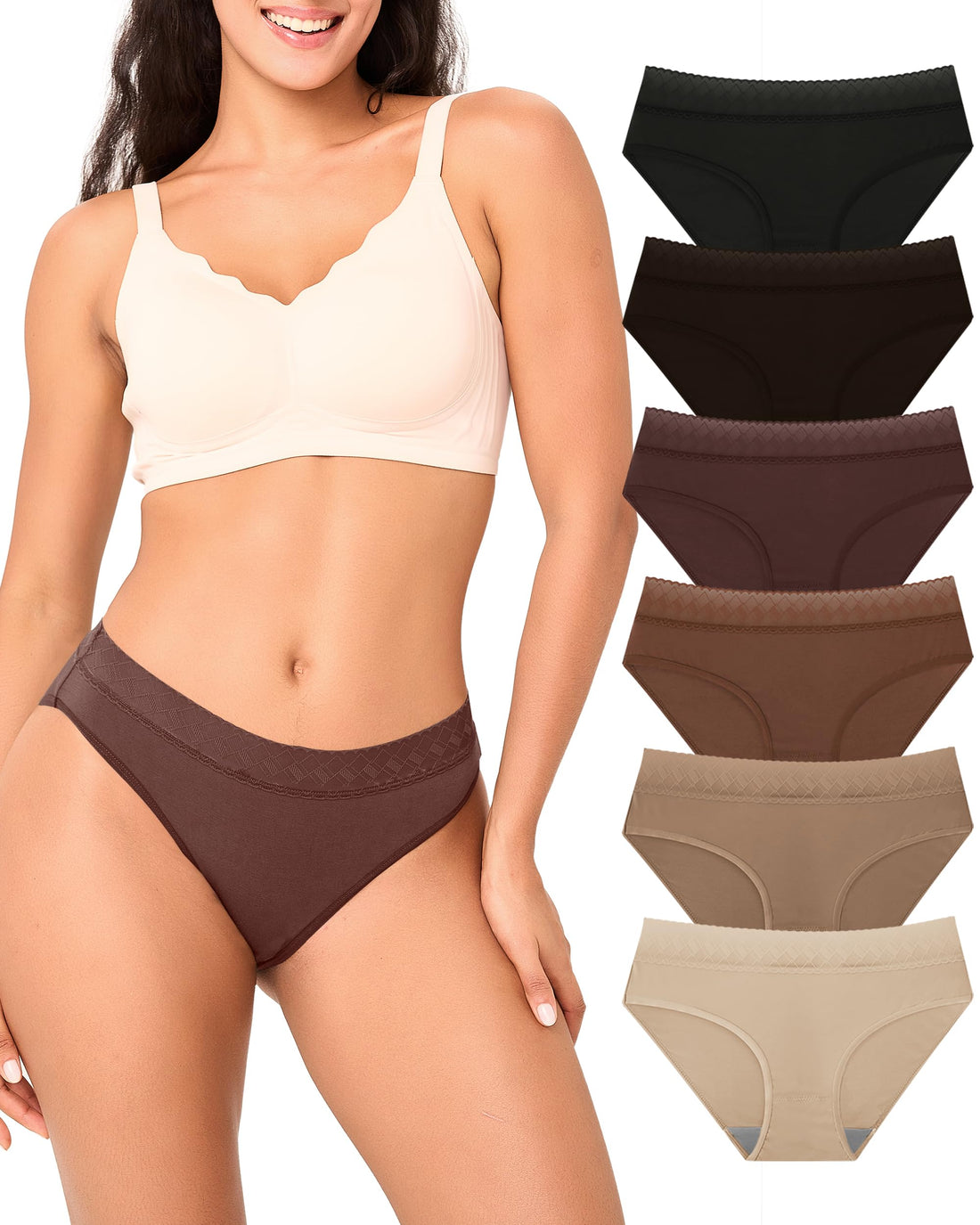 BAMBOO COOL Womens Underwear Bikini Underpants Hipster Ladies Panties Soft Stretch Breathable Panties for Women, 5-Pack