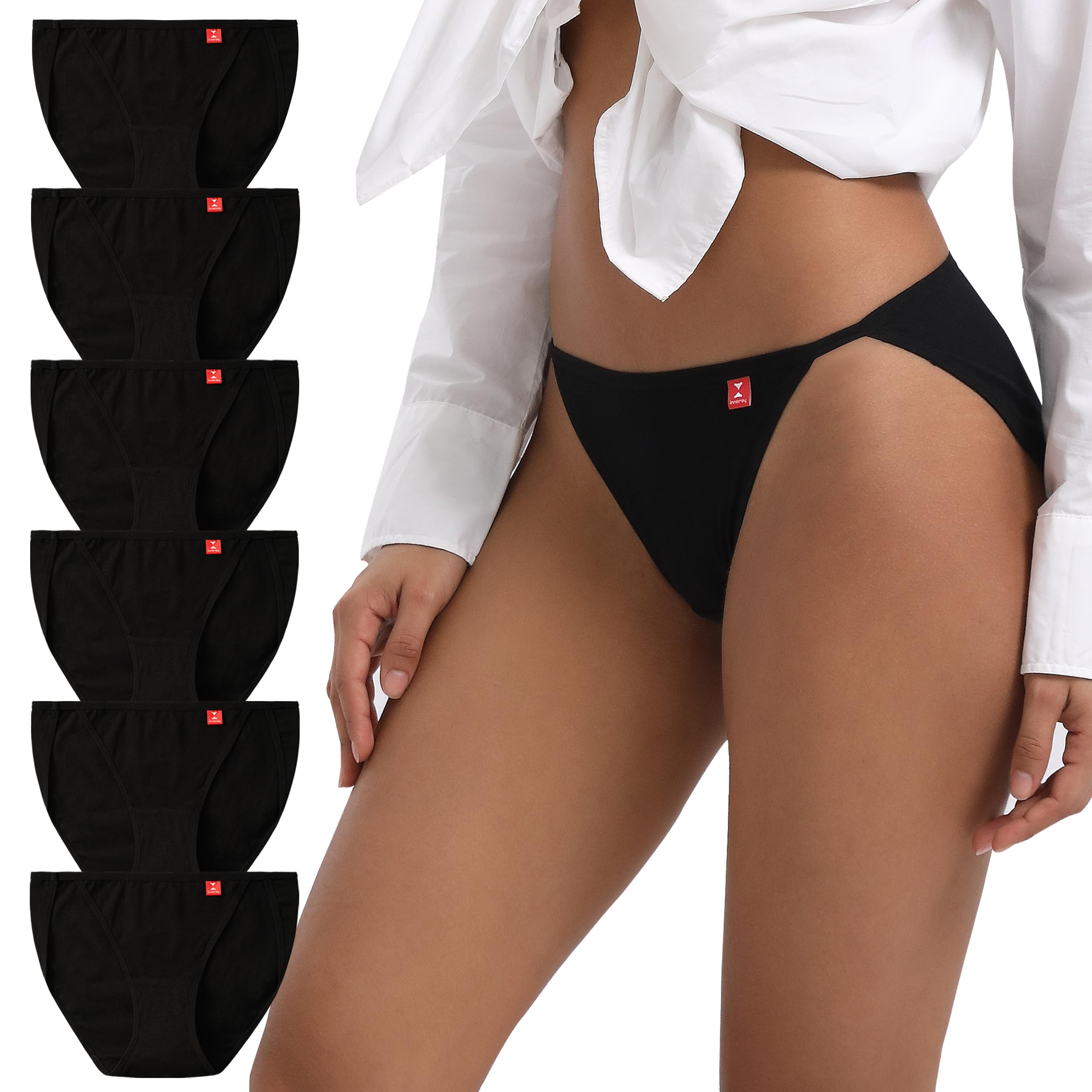 INNERSY Women's Cotton String Bikini Underwear 6-Pack