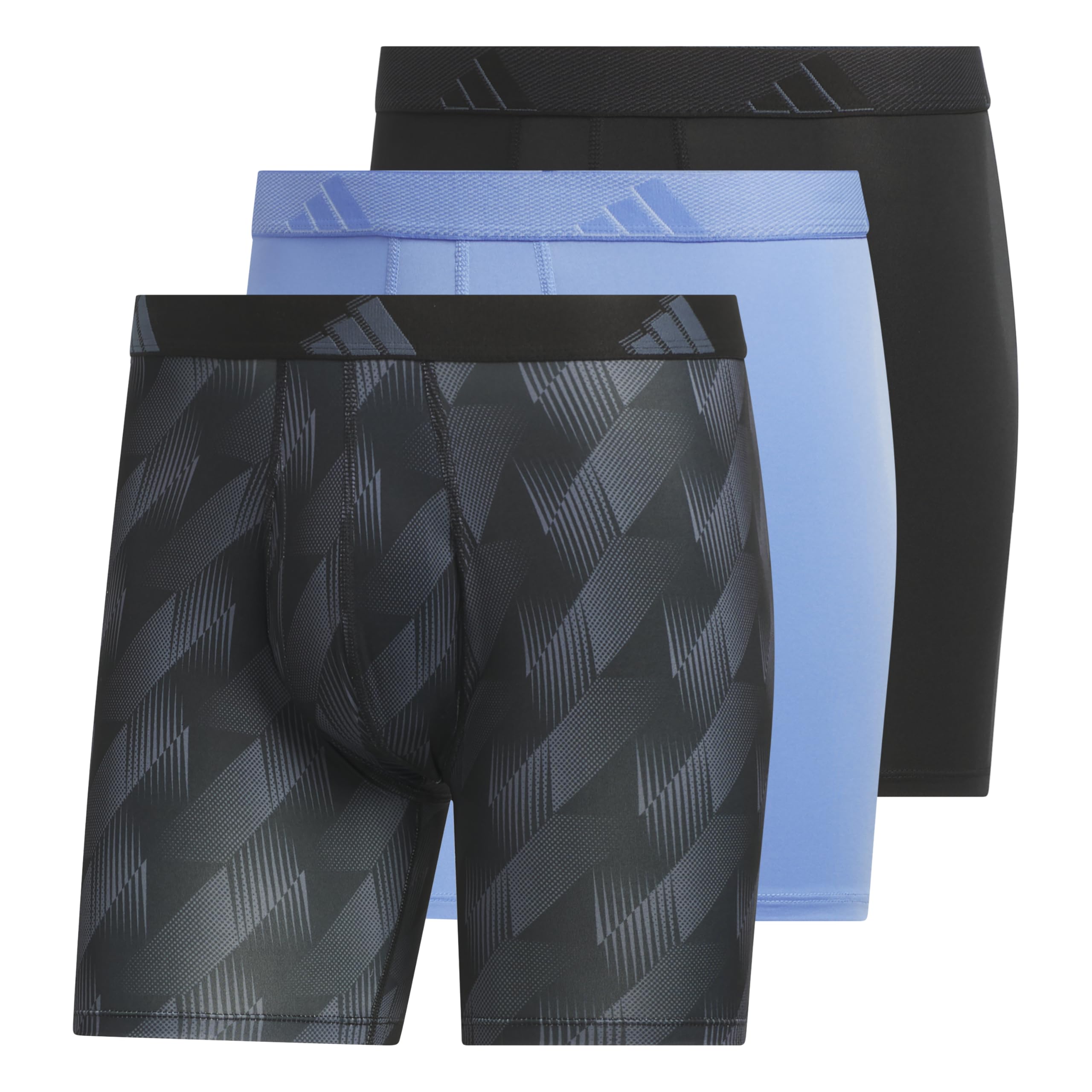adidas Men's Microfiber Boxer Briefs (3-pack) performance Stretch Moisture-wicking Underwear