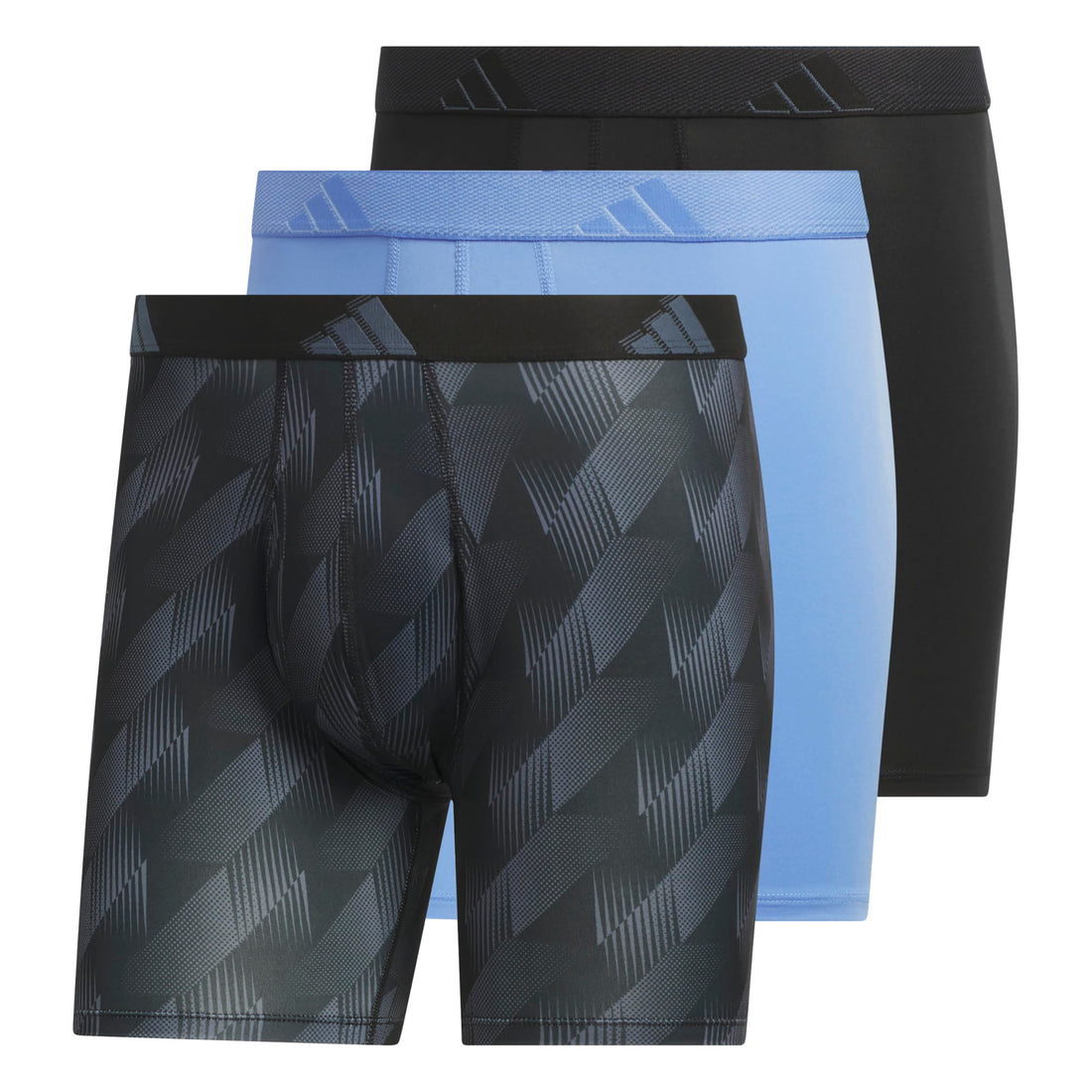 adidas Men's Microfiber Boxer Briefs (3-pack) performance Stretch Moisture-wicking Underwear