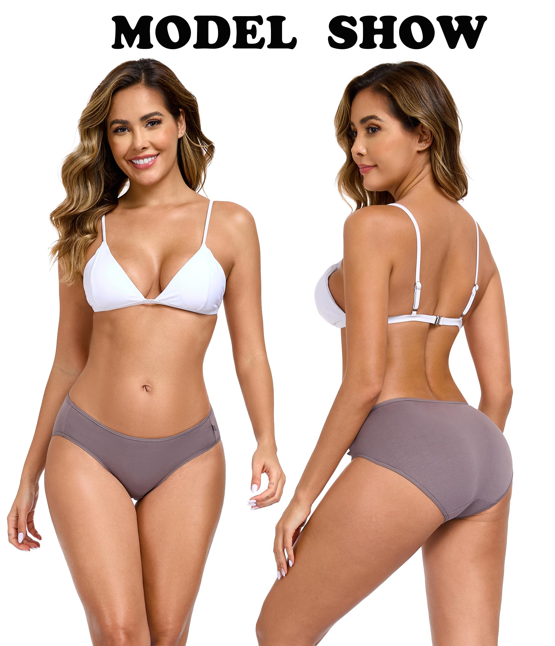 ANLIQI Women's Cotton Underwear Bikini Panties for Women Pack Moisture Wicking Soft Breathable Undies Stretch Hipster S-3XL