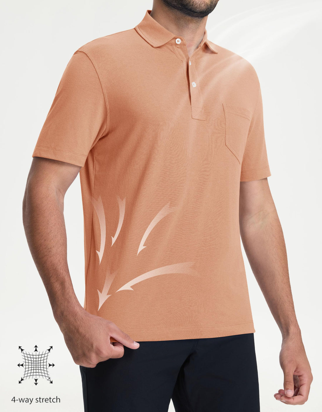 M MAELREG Mens Golf Shirts Short Sleeve Lightweight Soft Cotton Blend with Pocket Summer Casual Daily Wear