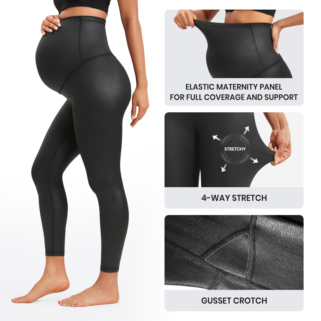 CRZ YOGA Maternity Leggings 25" | Butterluxe, Extremely Soft, Gentle Compression, Yoga, Super High Rise, U-shaped Belly, Pregnancy and Postpartum