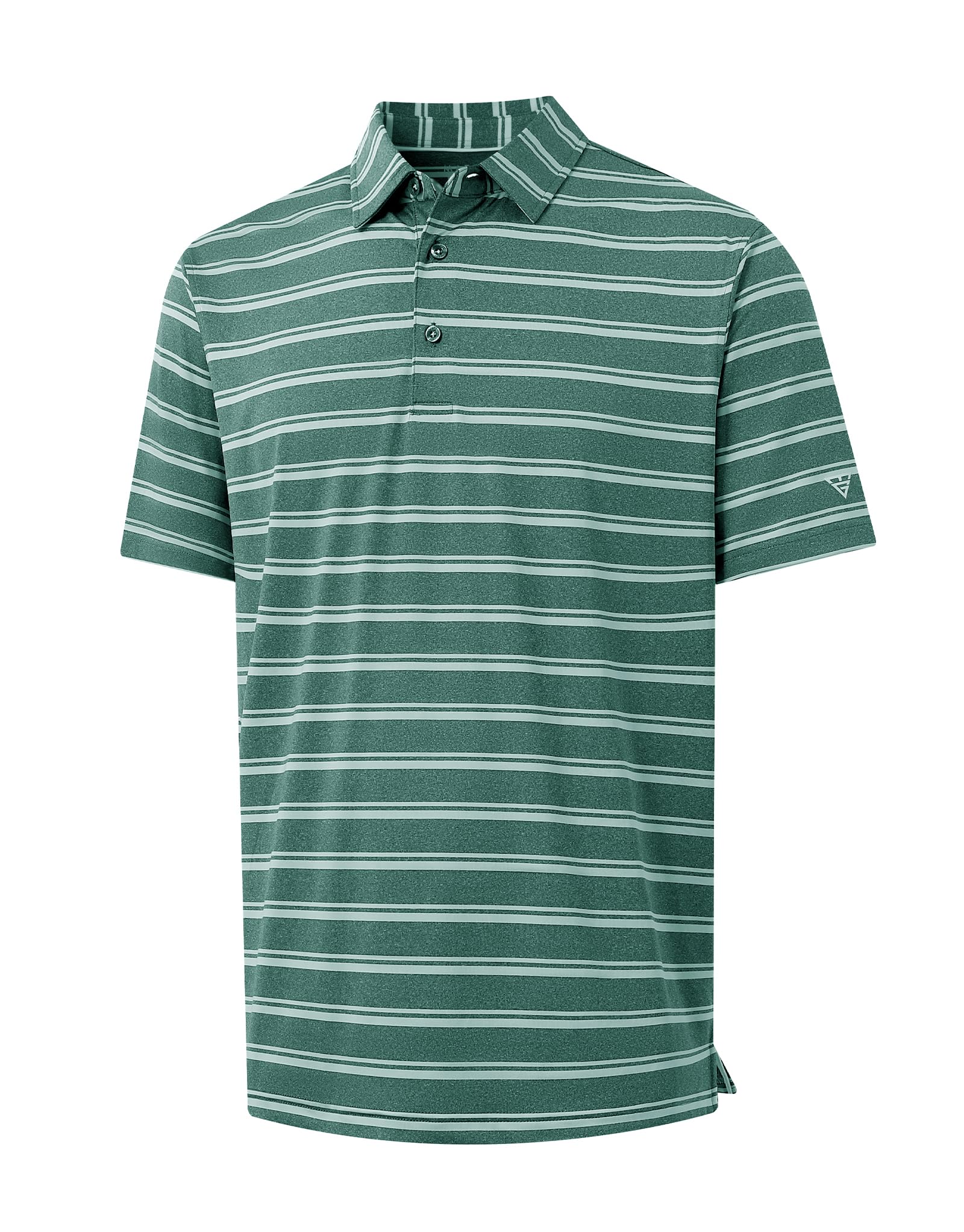 M MAELREG Golf Shirts for Men Print Performance Moisture Wicking Dry Fit Heather Stripe Collared Mens Polo Shirt Short Sleeve