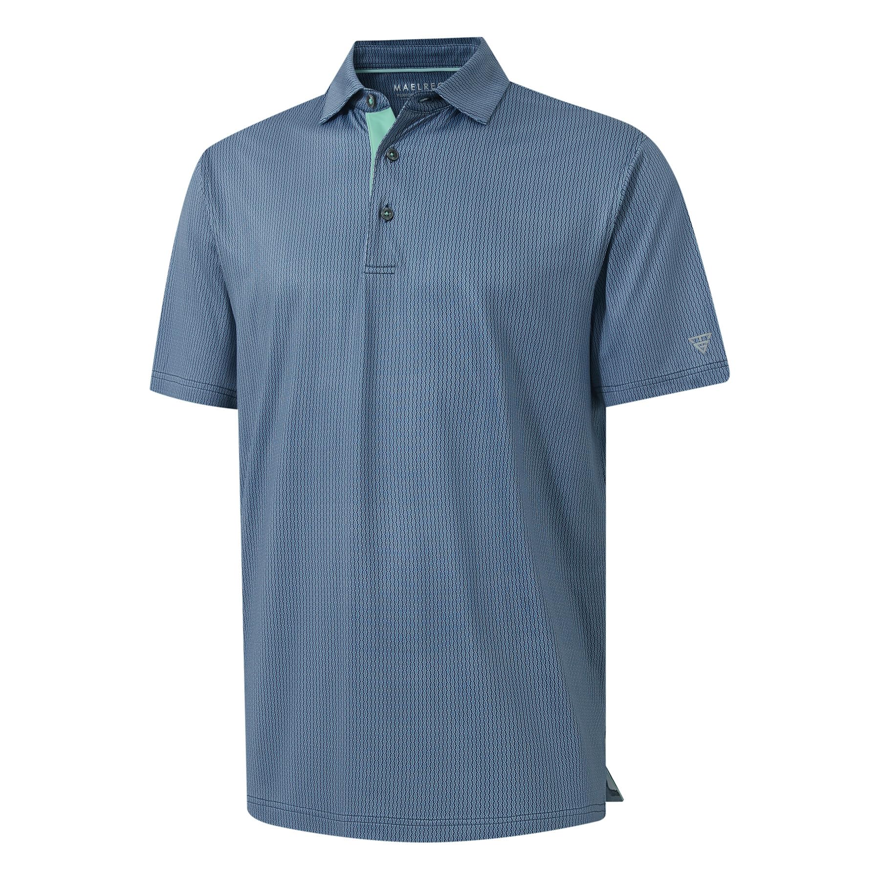 M MAELREG Mens Golf Shirt Short Sleeve Dry Fit Print Moisture Wicking Performance Patterns Collared Polo Shirt