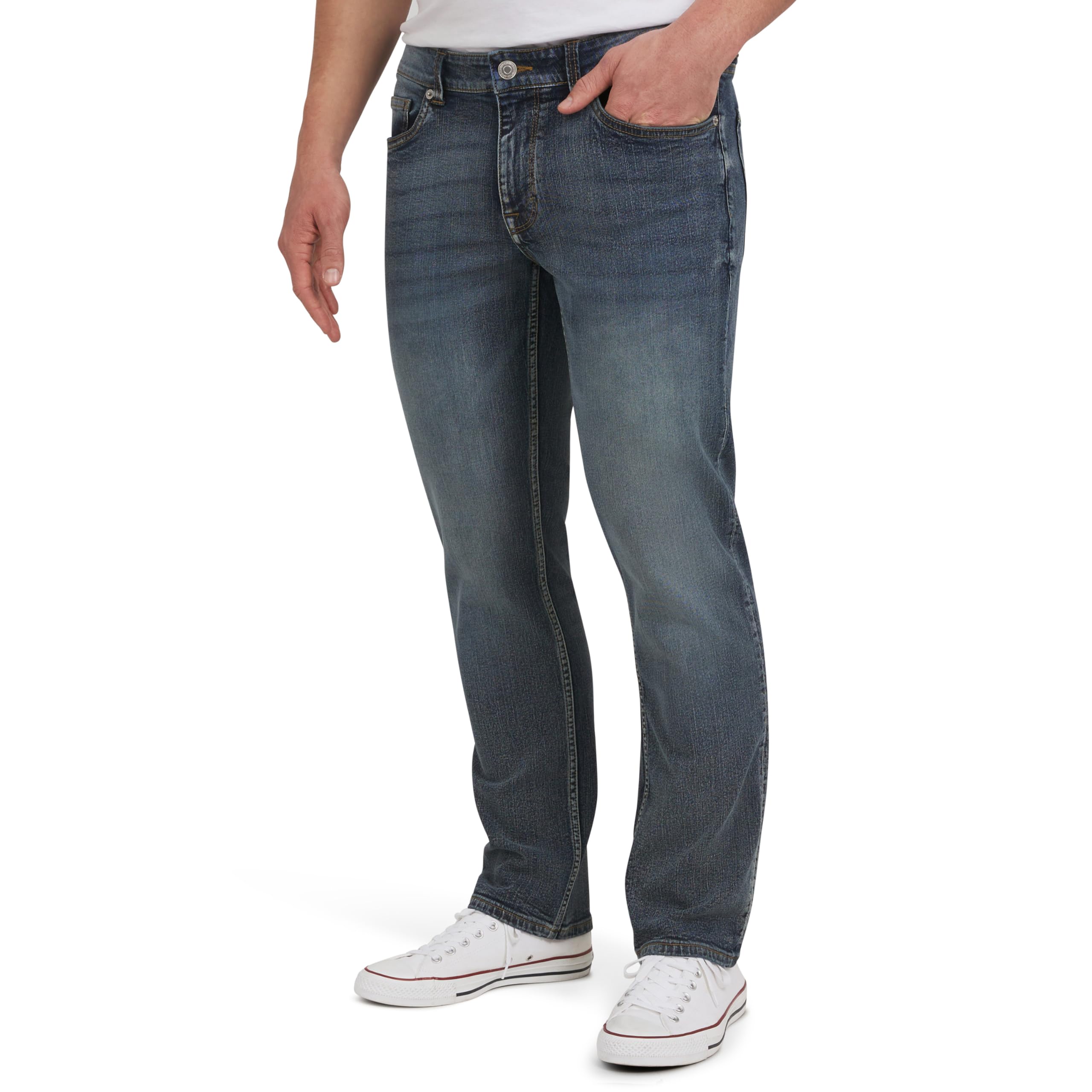 Quiksilver Men's 5 Pocket Straight Fit Stretch Waist Denim Jeans