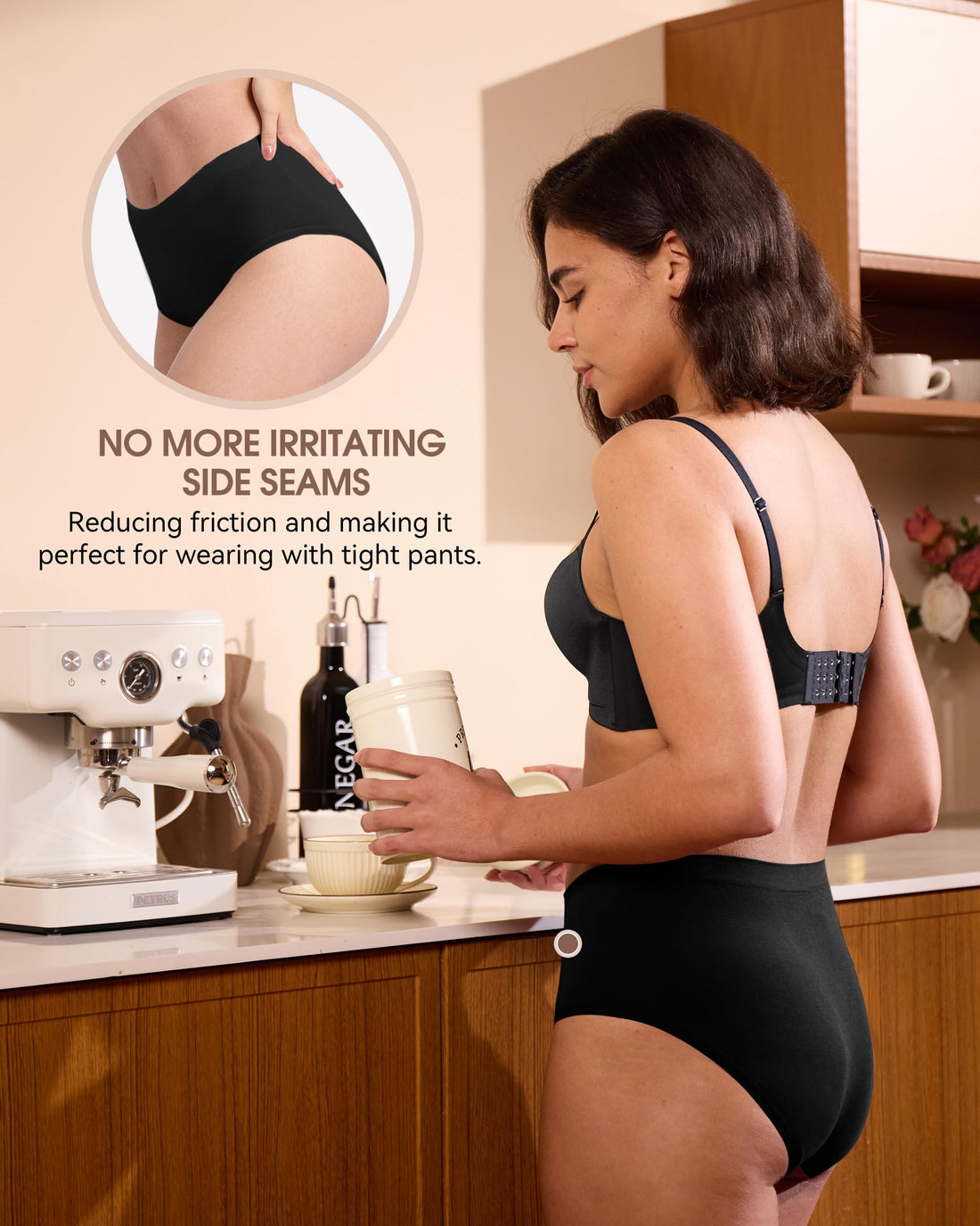 BAMBOO COOL Women's Underwear Ladies Brief Seamless Panties Moisture Wicking Stretchy Full Coverage