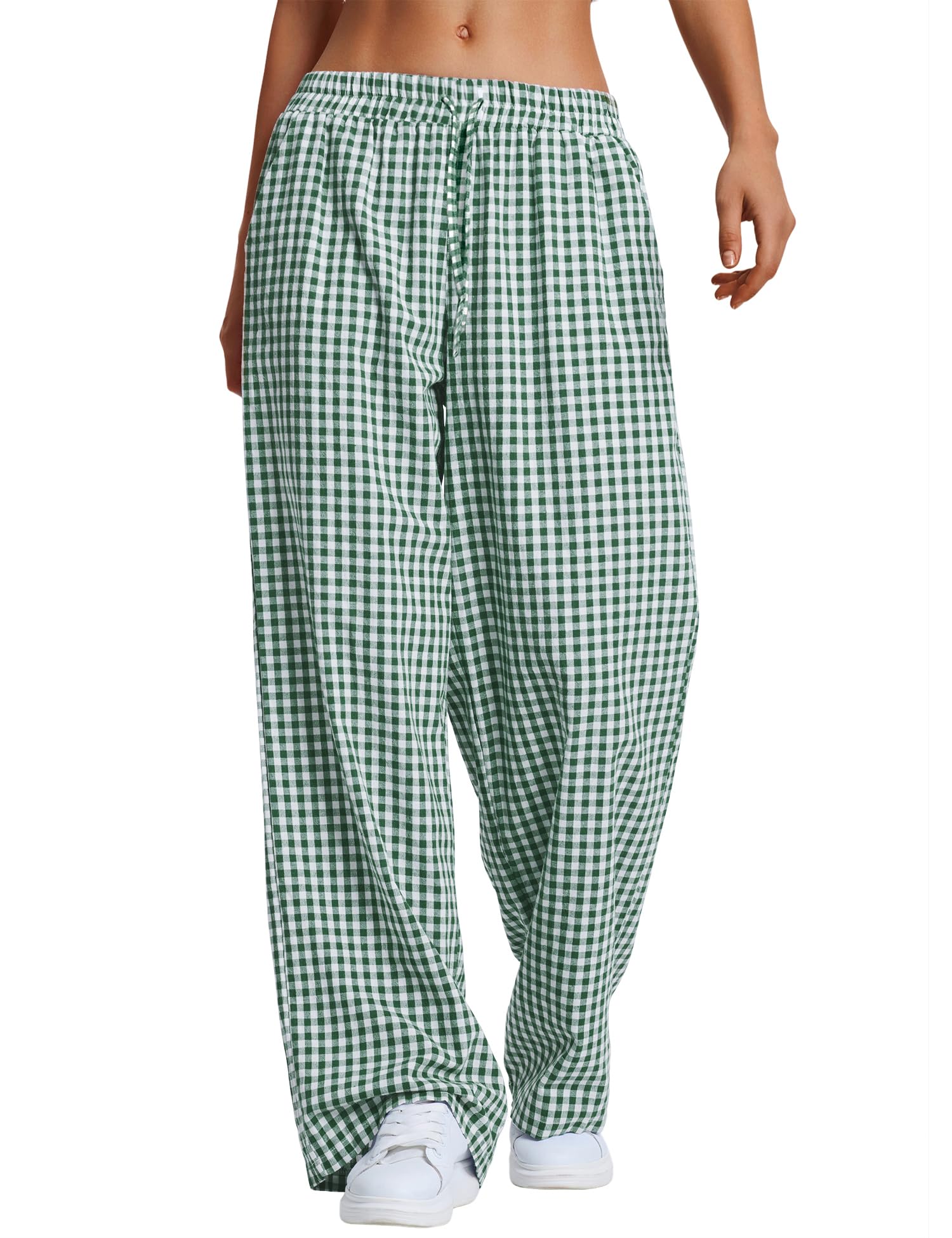LOMON Striped Gingham Pants Women Summer Fall Pajamas Lounge Boxer Bottoms