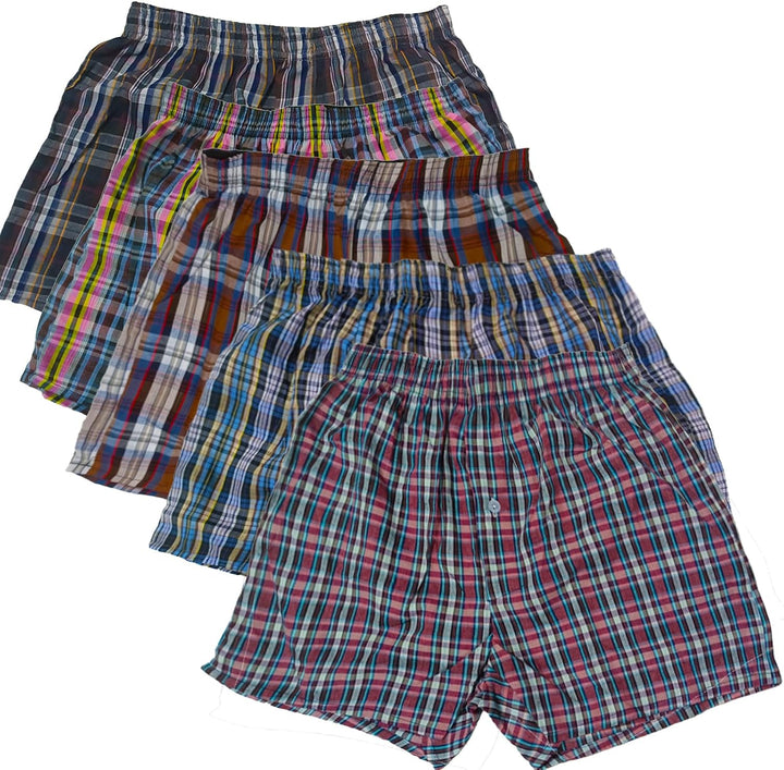 Men's Underwear Boxers 2-Pack, Cotton Woven Underwear, Shorts Assorted Colors Boxers for Men Random 2 PCS/SET