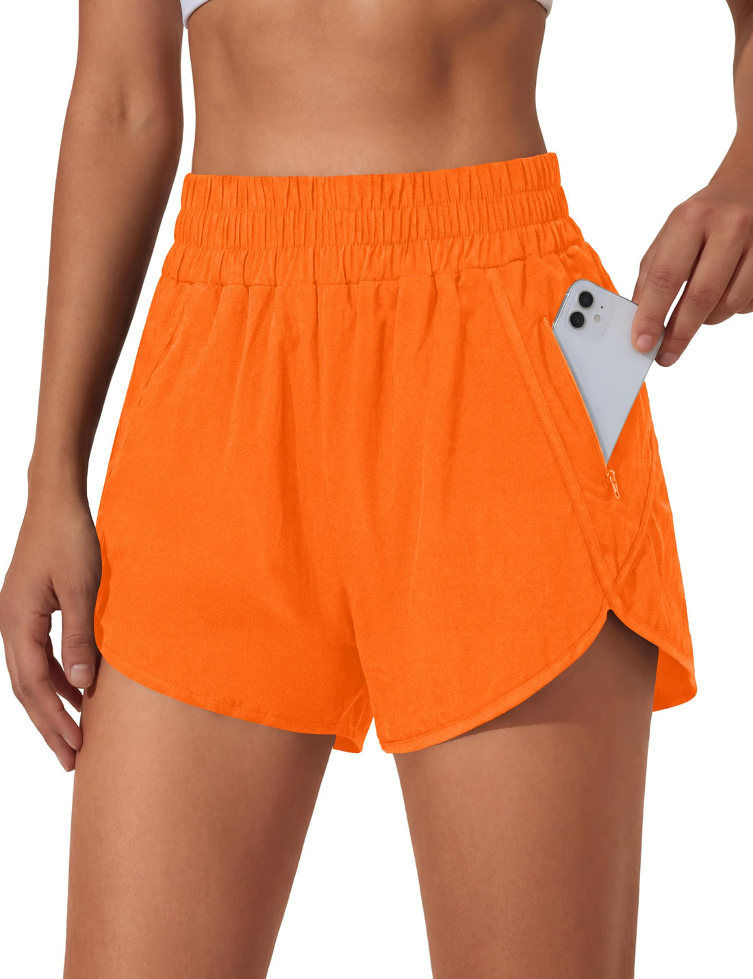 BMJL Women's Running Shorts Elastic High Waisted with Pockets, 2.5" Sporty Workout Quick Dry Athletic Shorts