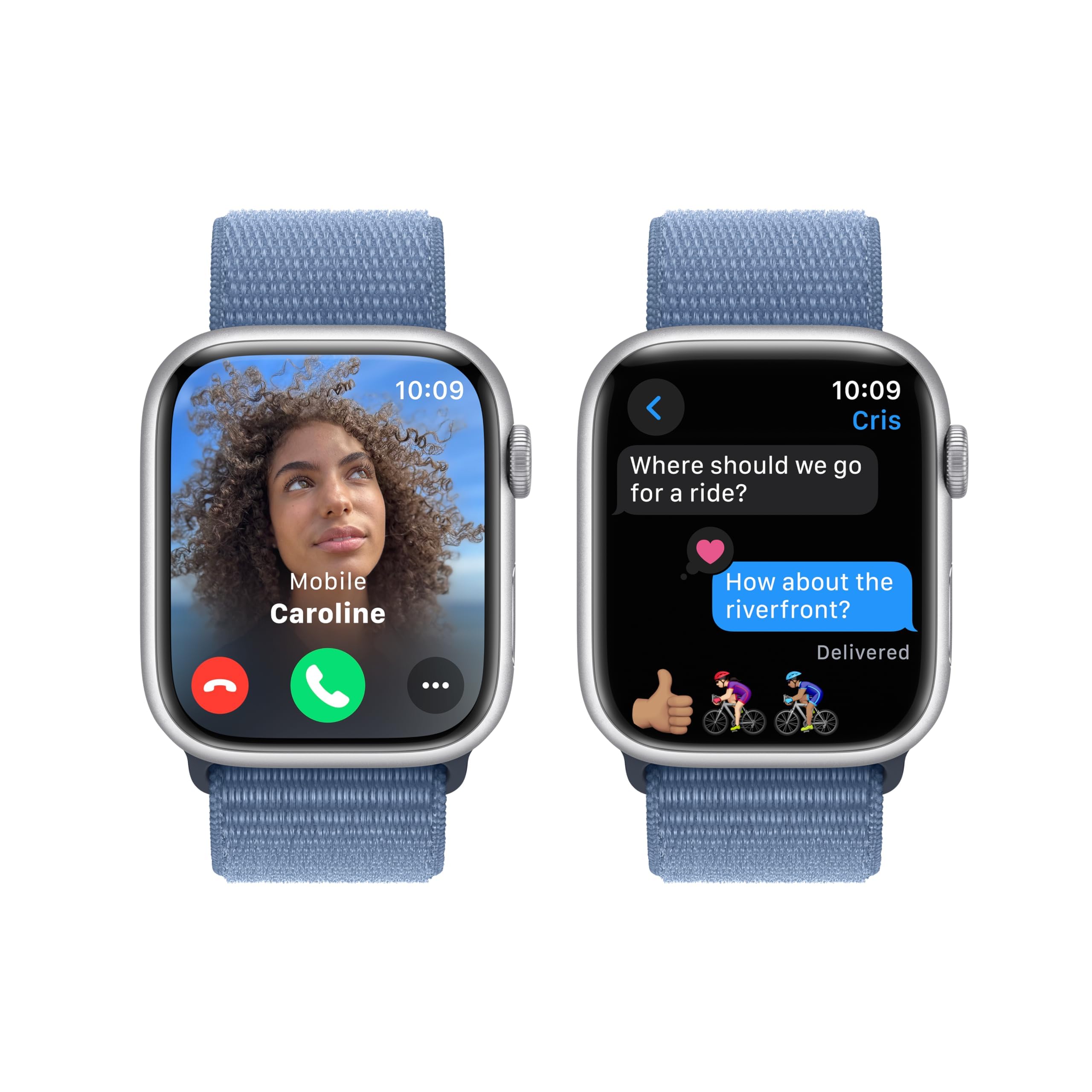 Apple Watch Series 9 [GPS, 45mm] - Starlight Aluminum Case with Starlight Sport Band, S/M (Renewed)