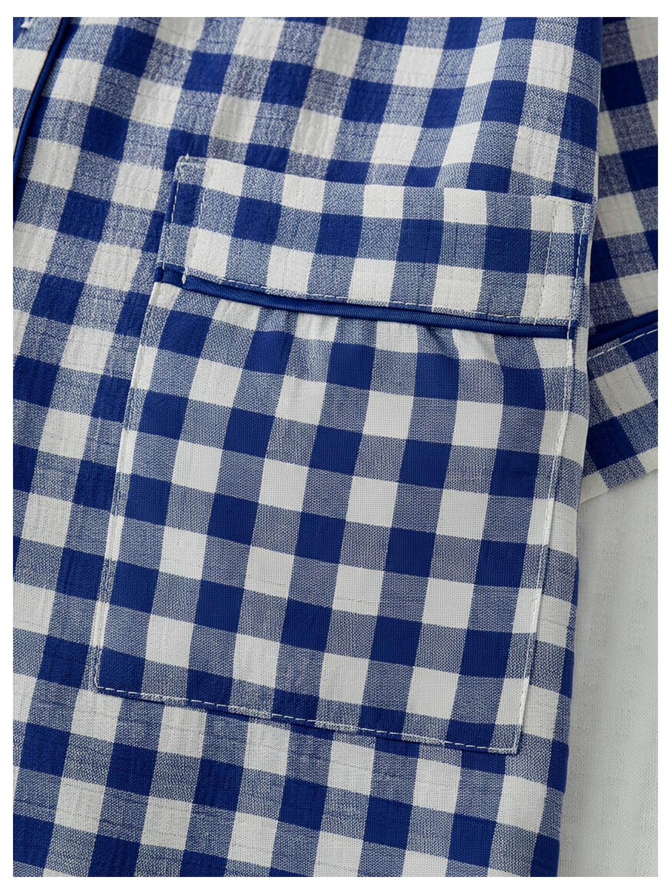 Verdusa Pajamas Sets 2 Piece Gingham Cute Button Down Shirts with Shorts