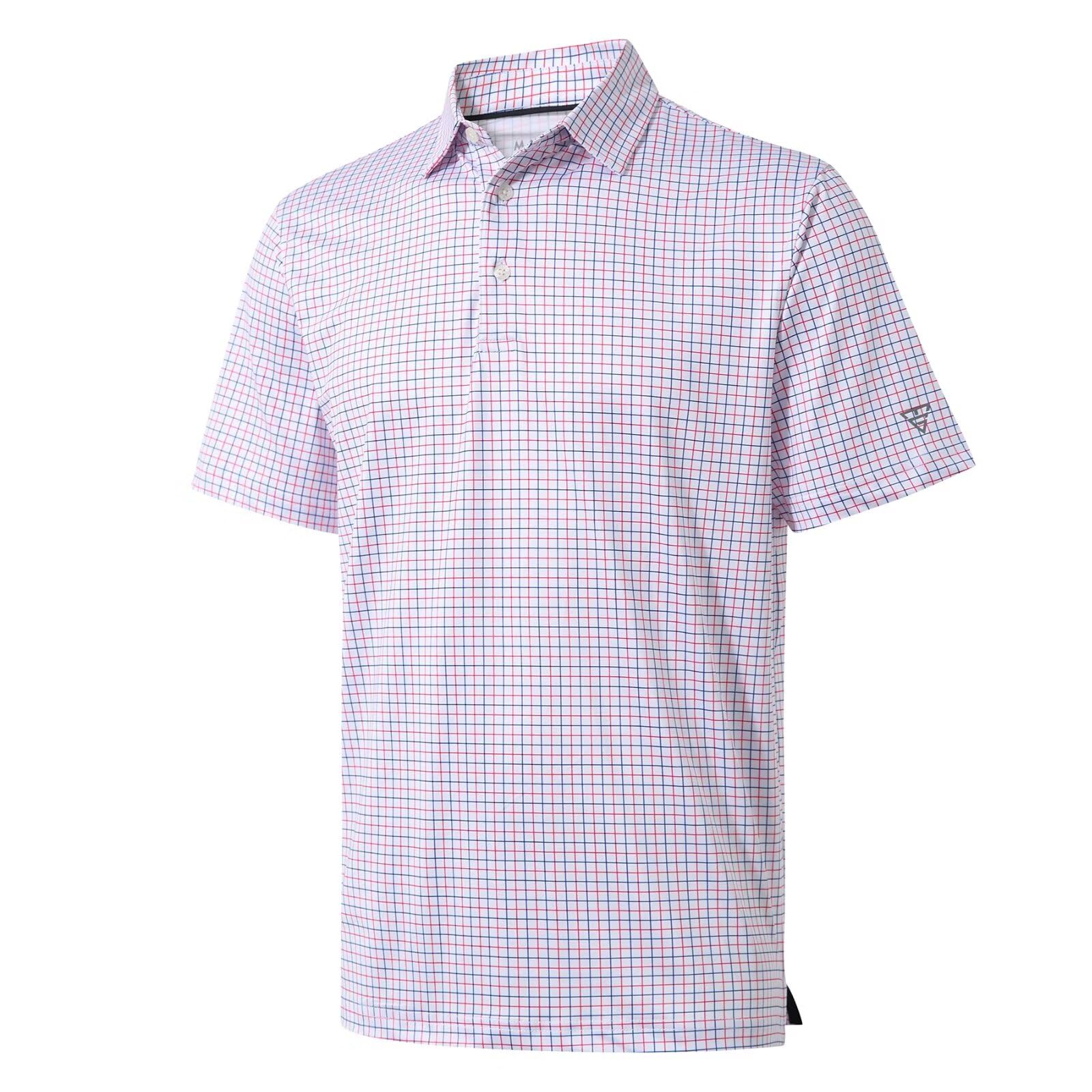 Golf Shirts for Men Dry Fit Short Sleeve Print Performance Moisture Wicking Polo Shirt