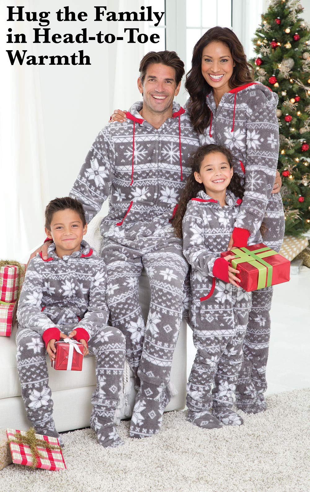 PajamaGram Family Pajamas Matching Sets - Family PJs, Red & Blue Plaid