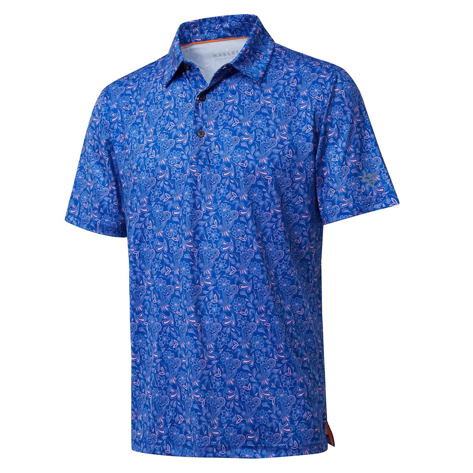 Golf Shirts for Men Dry Fit Short Sleeve Print Performance Moisture Wicking Polo Shirt