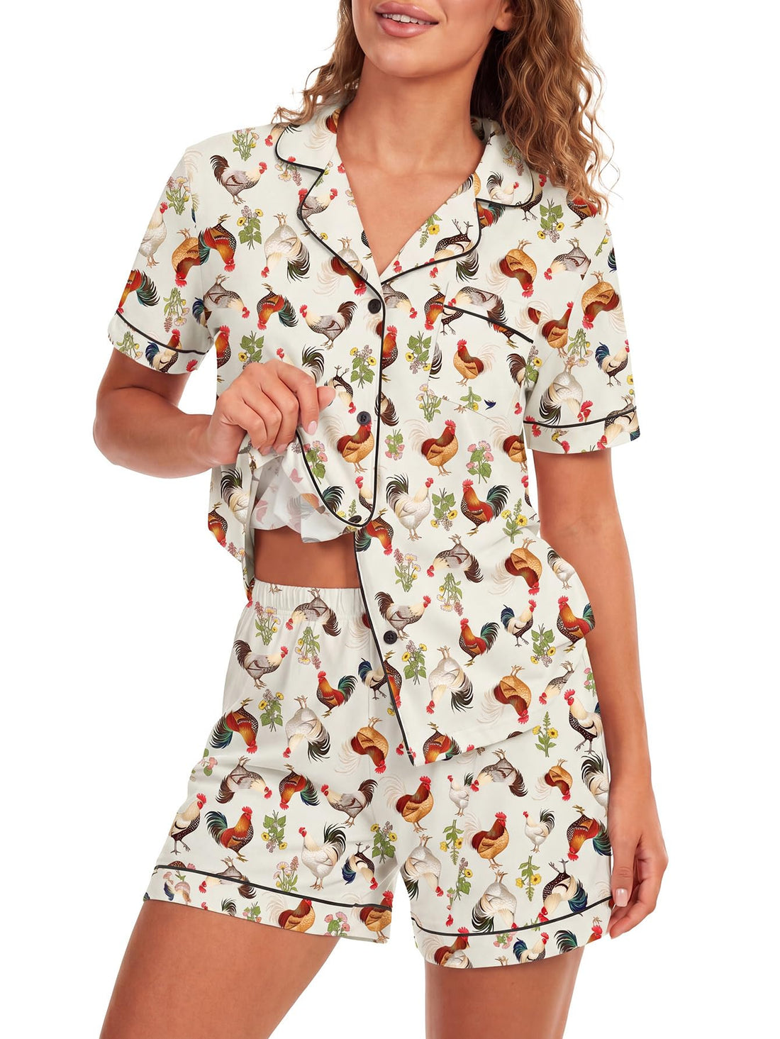 LYANER Women's Heart Print Pajamas Sets