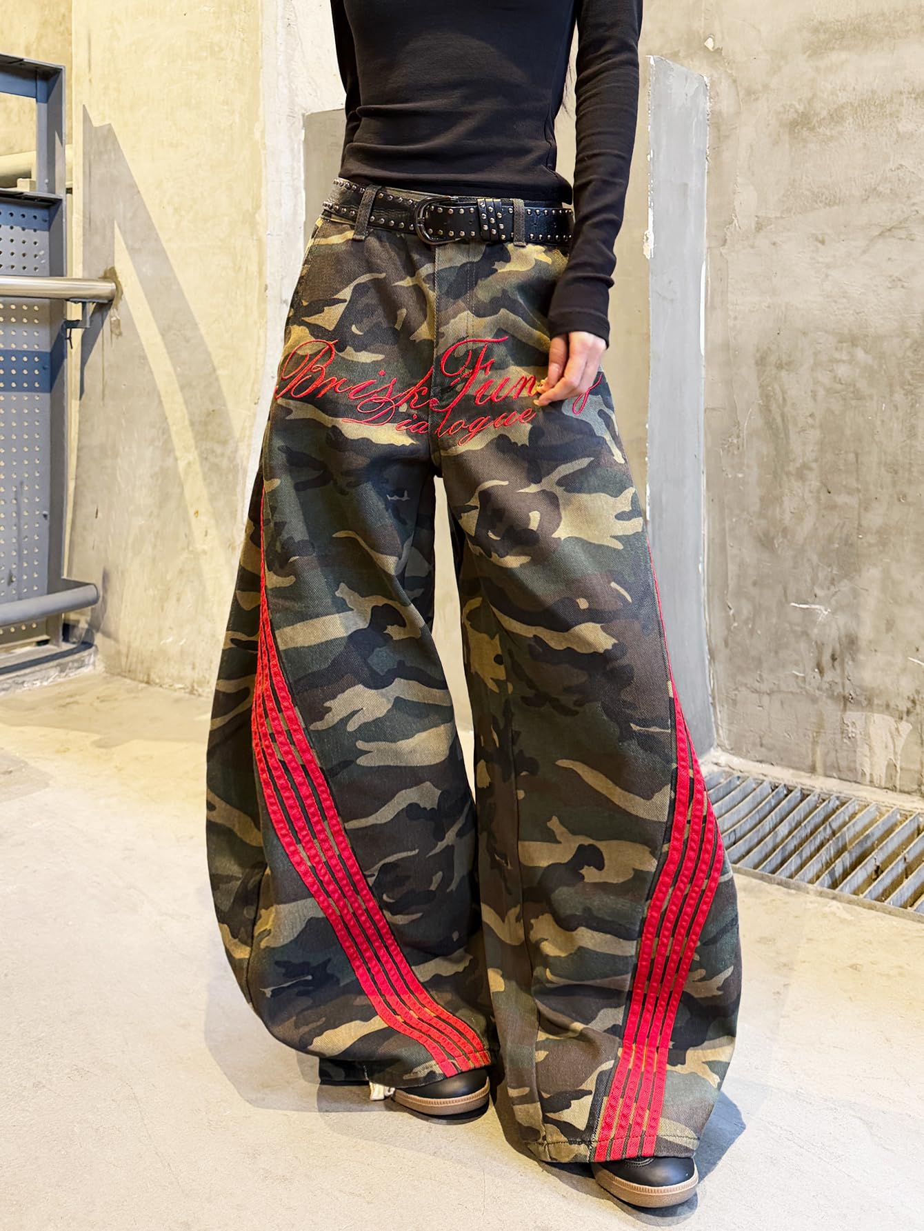 Womens Baggy Jeans Wide Leg Denim Pants Y2k 90s Vintage Hip Hop Loose Long Trousers Streetwear