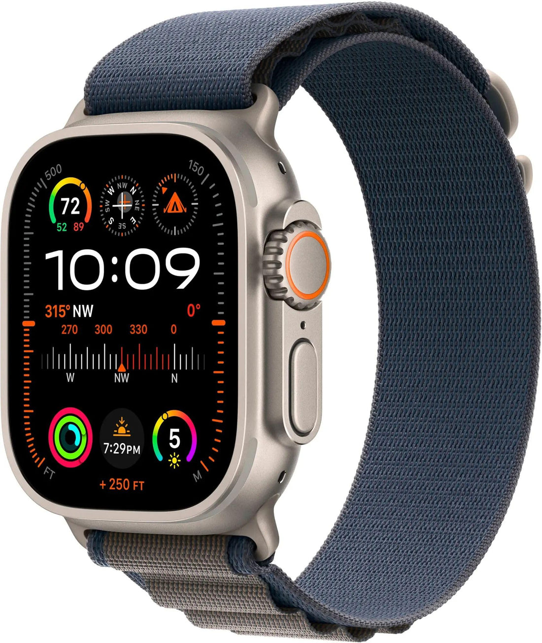 Apple Watch Ultra 2 [GPS + Cellular, 49mm] - Titanium Case with Blue Ocean Band, One Size (Renewed)