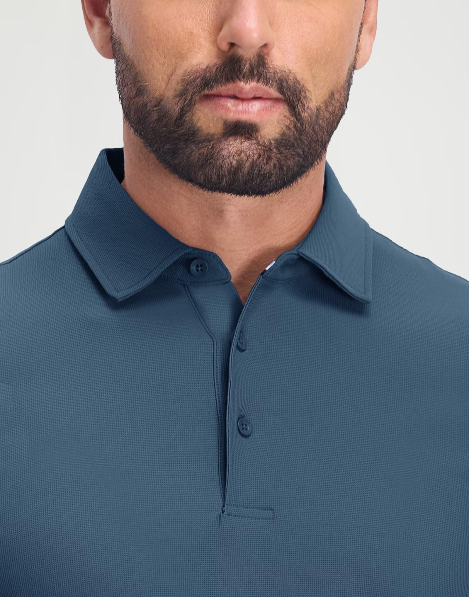 M MAELREG Golf Shirts for Men Dry Fit Waffle Textured Collared Short Sleeve Moisture Wicking Casual Sports Mens Polo Shirts