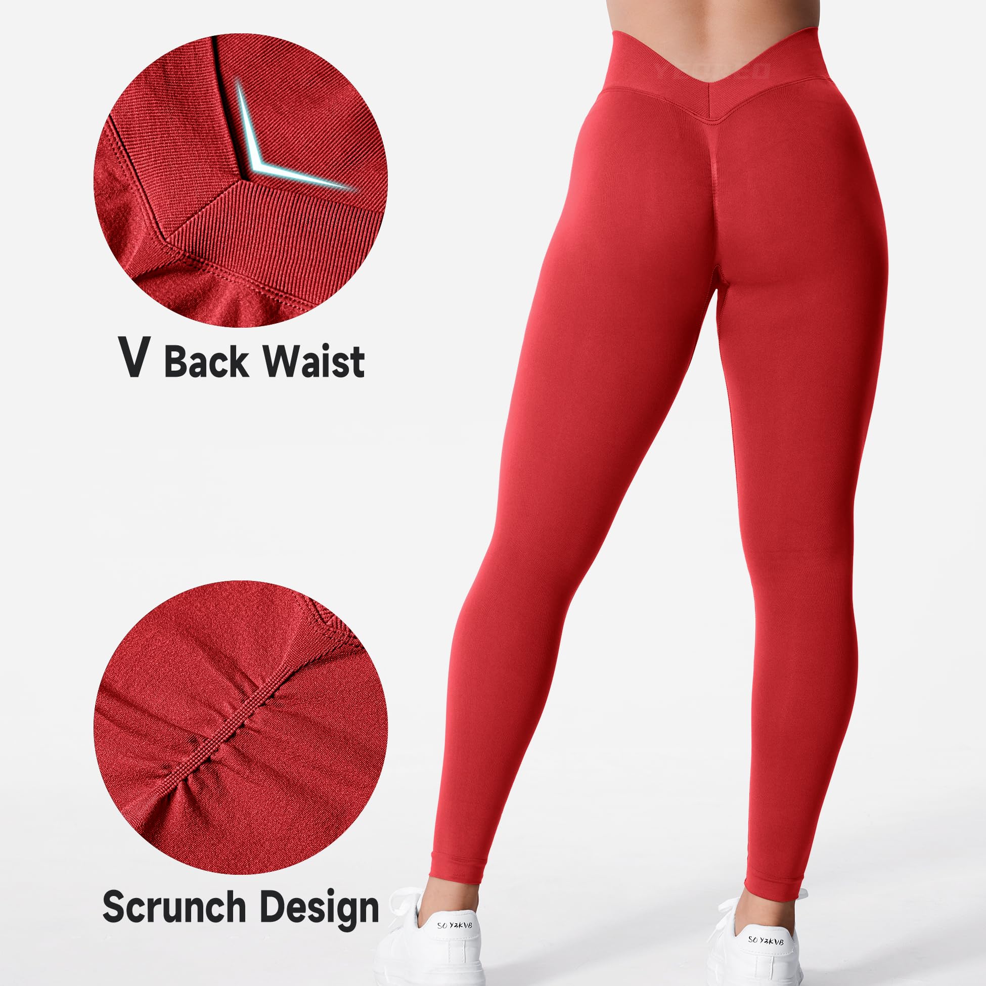 YEOREO CoreFlex Women Scrunch Workout Leggings High Waisted V Back Pants | Seamless, Gym, Yoga, Butt Lifting