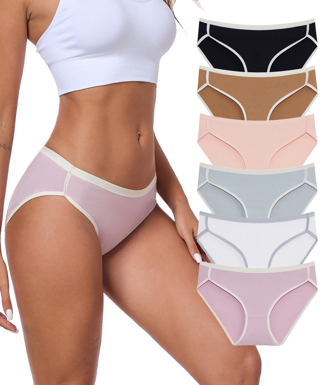 ANLIQI Women's Modal Underwear Microfiber Bikini Panties Women Soft Hipster