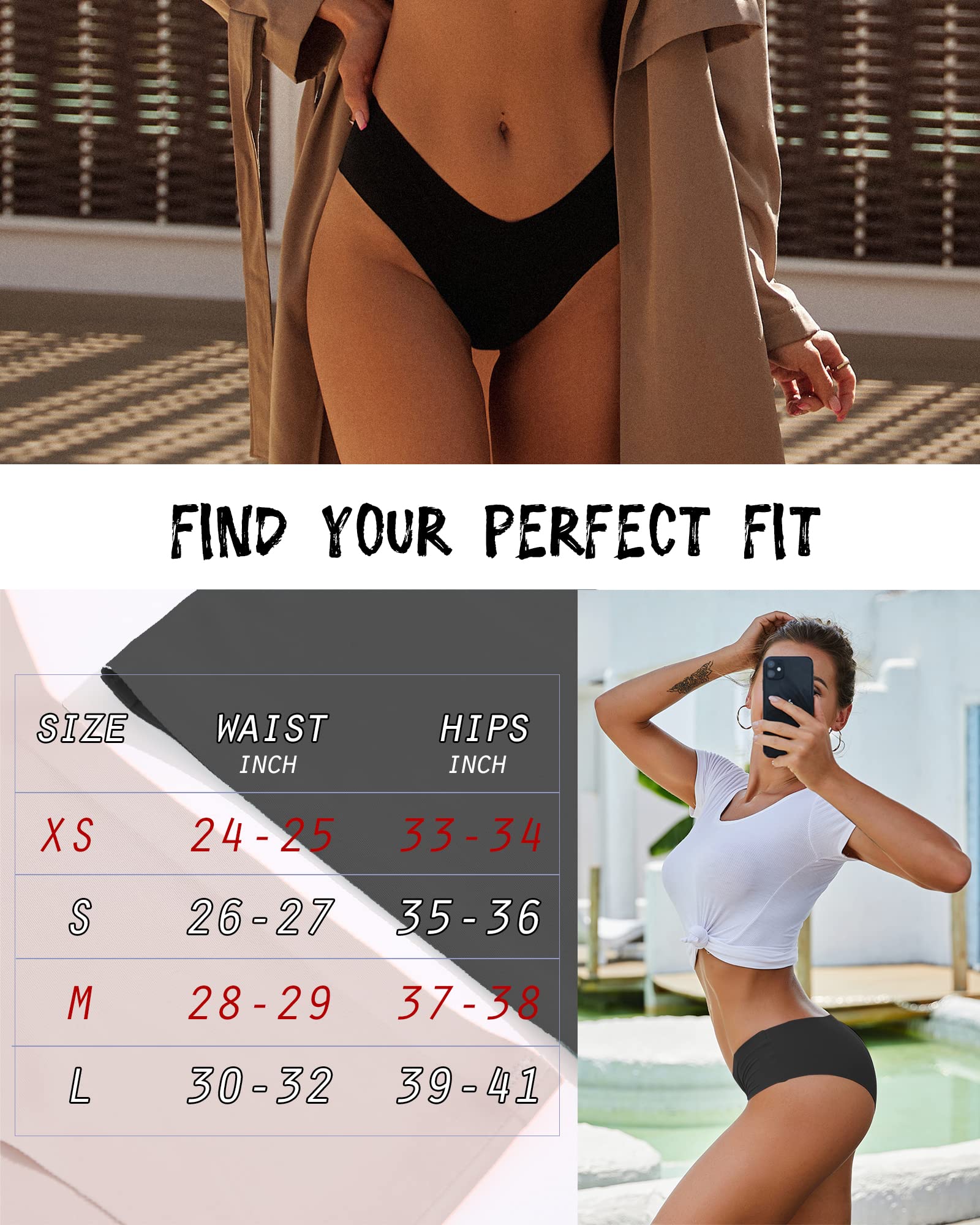 Women’s Seamless Bikini Panties Soft Stretch Invisibles Briefs No Show Hipster Underwear cheeky 9 pack XS-L