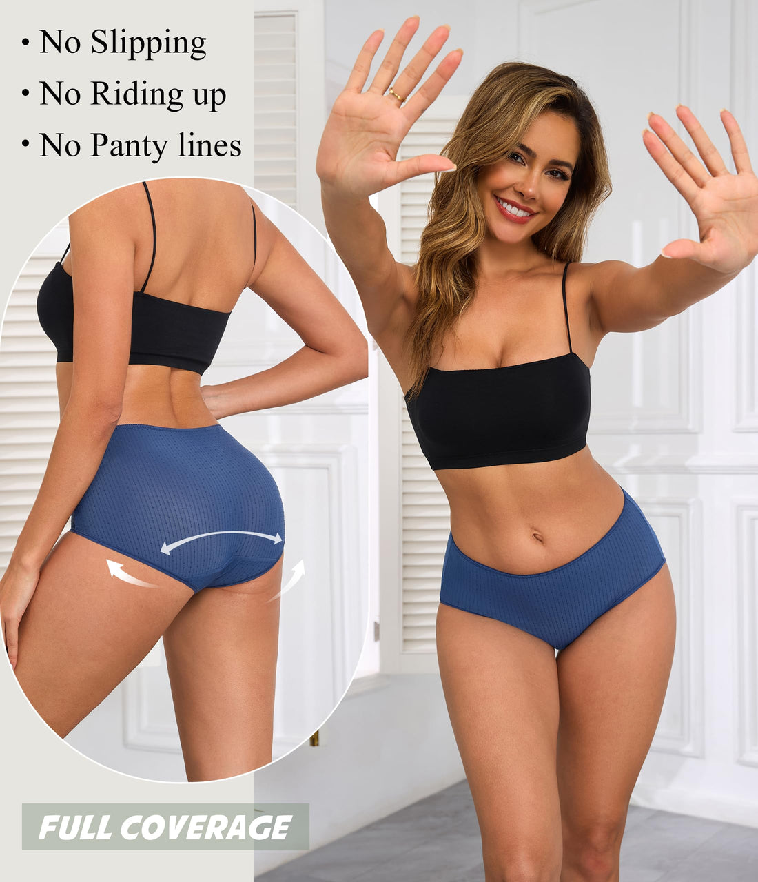ANLIQI Quick Dry Underwear for Women Travel Panties Pack Hipster Panty Soft & Lightweight Bikini Brief Stay Fresh Undies