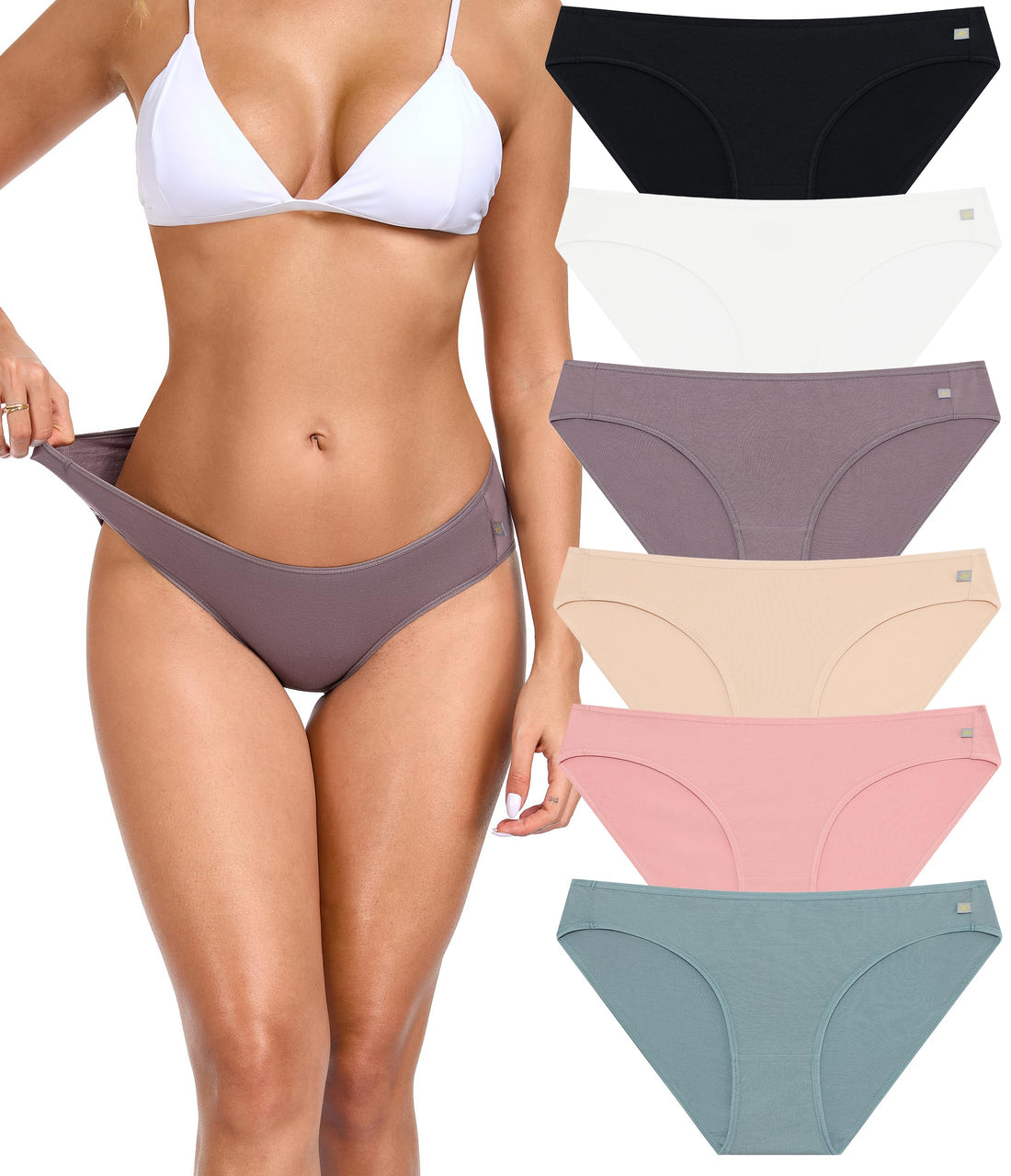 ANLIQI Women's Cotton Underwear Bikini Panties for Women Pack Moisture Wicking Soft Breathable Undies Stretch Hipster S-3XL