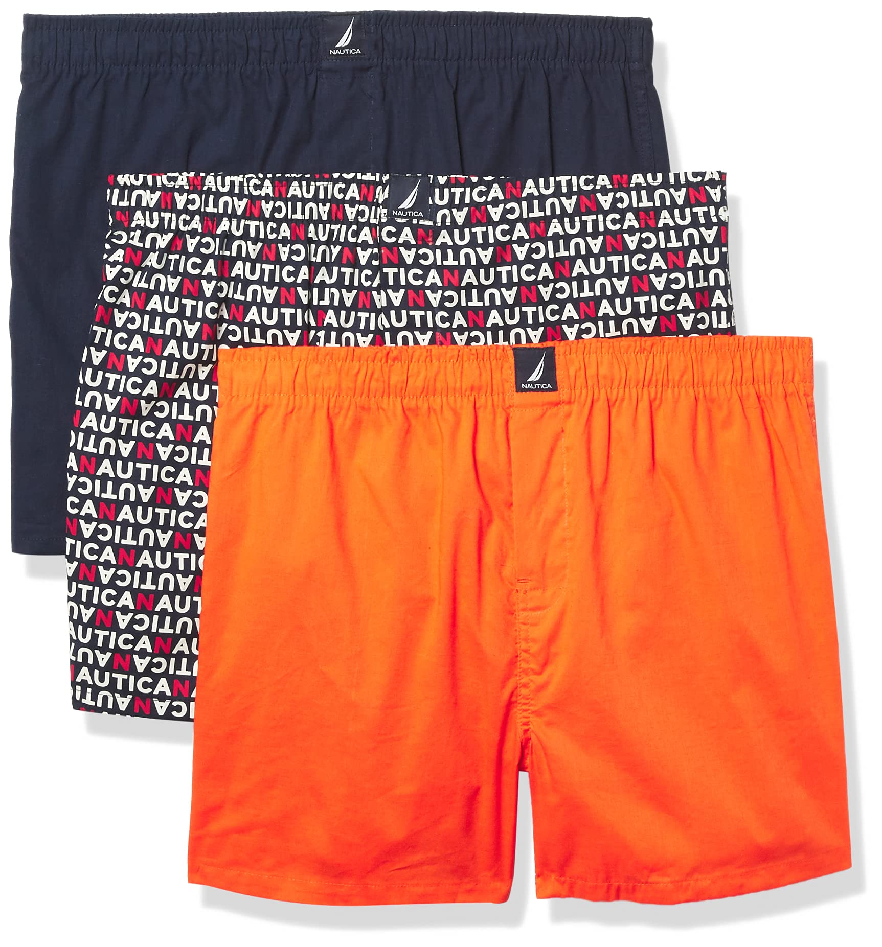 Nautica Men's Classic Cotton 3-Pack Woven Boxers