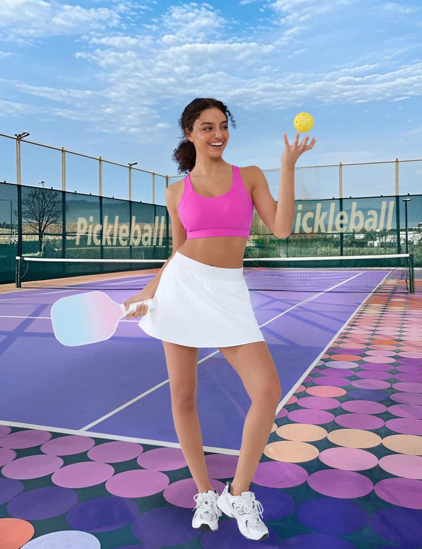 Cordaw Pickleball Sports Bras for Women High Support, Molded Cup Crisscross Back High Impact Workout Yoga Bra