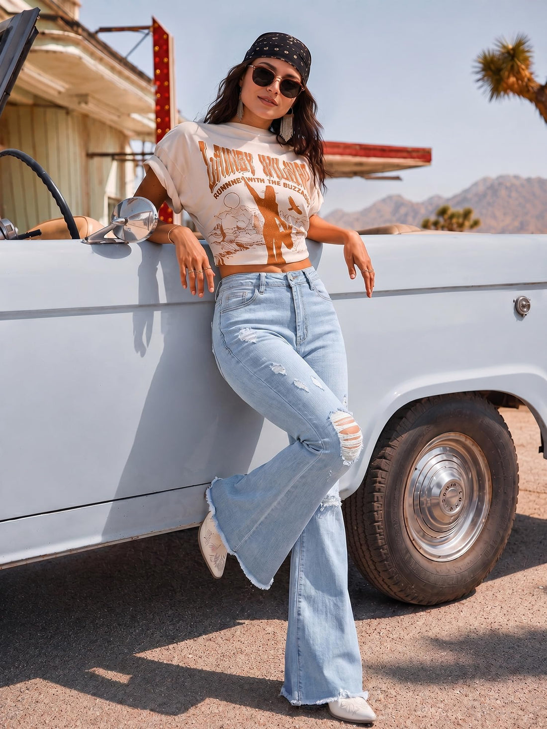 PEIHOT Vintage Bell Bottoms Flare Jeans for Women 90s High Waist Ripped Distressed Wide Leg High Rise Denim Pants