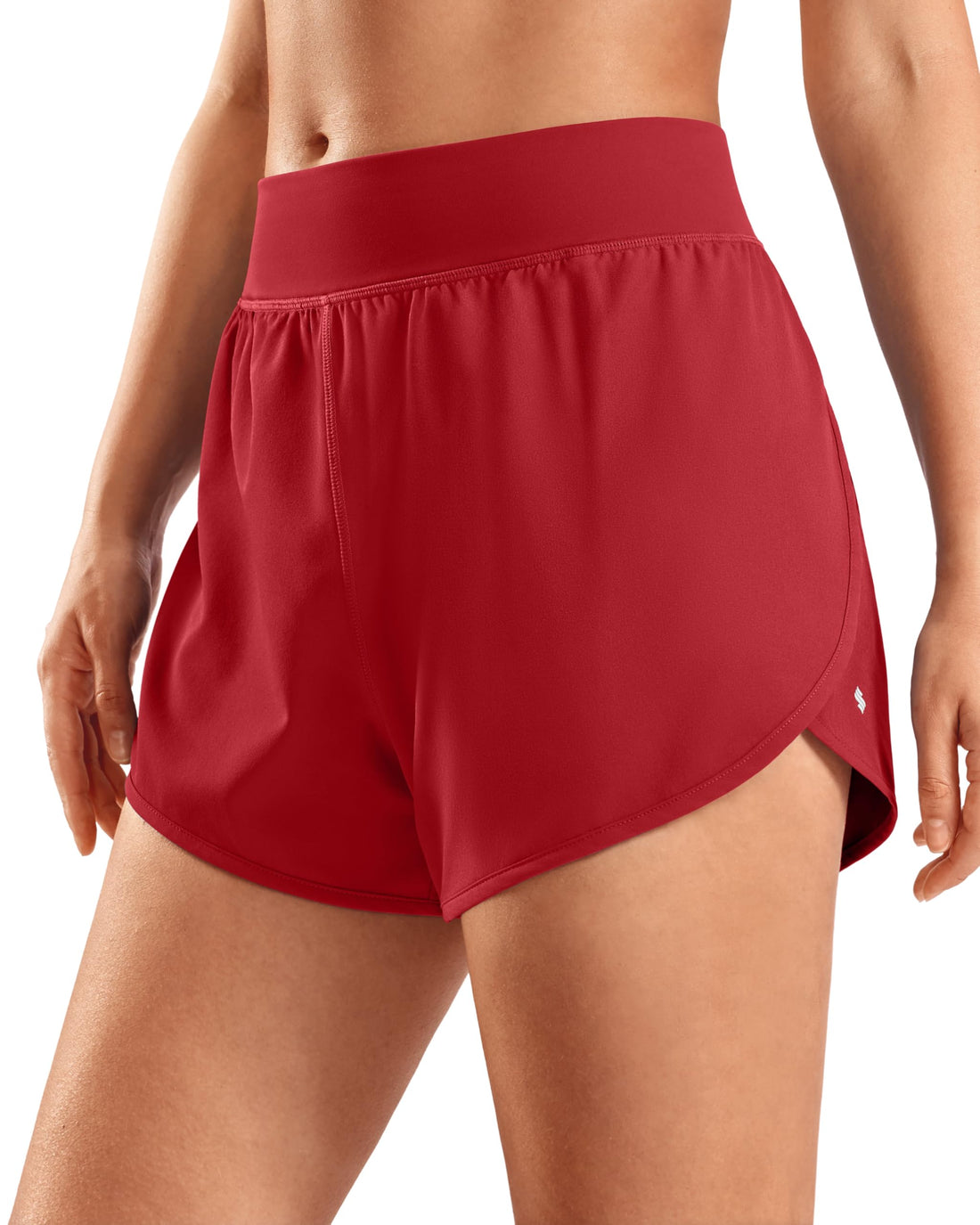 Soothfeel Running Athletic Shorts for Women 3"/4" Dolphin Split High Waisted Womens Gym Workout Shorts with Liner Quick Dry
