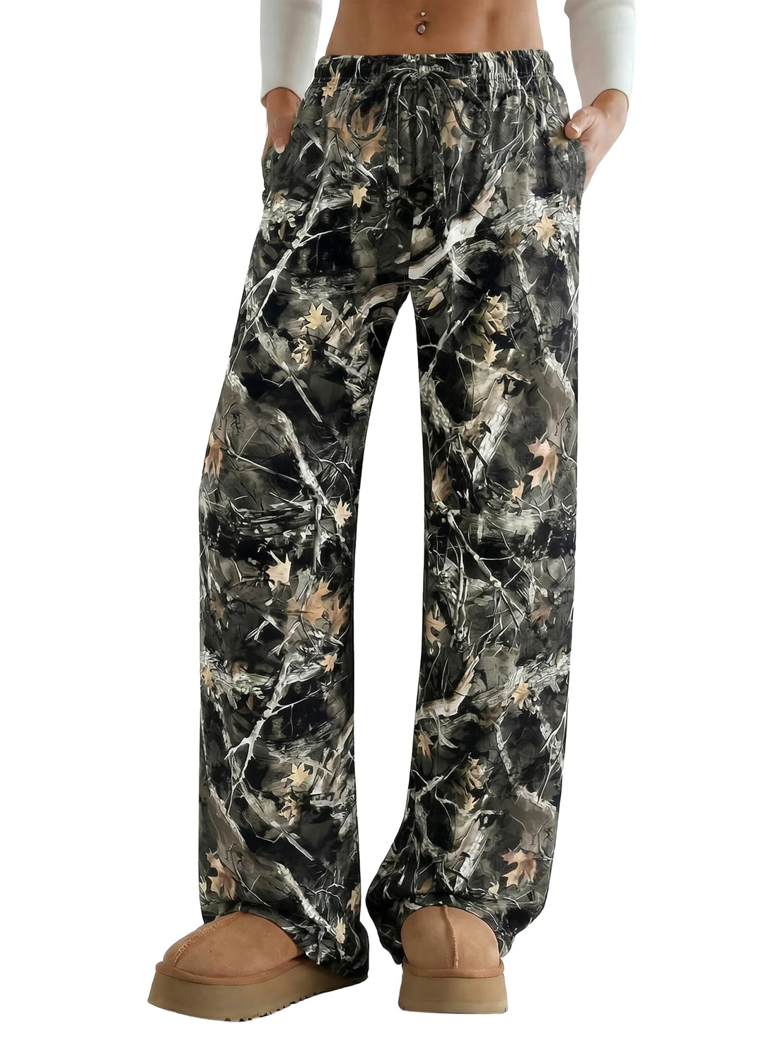 Women's Wide Leg Lounge Pants with Pockets 22/30 Inseam