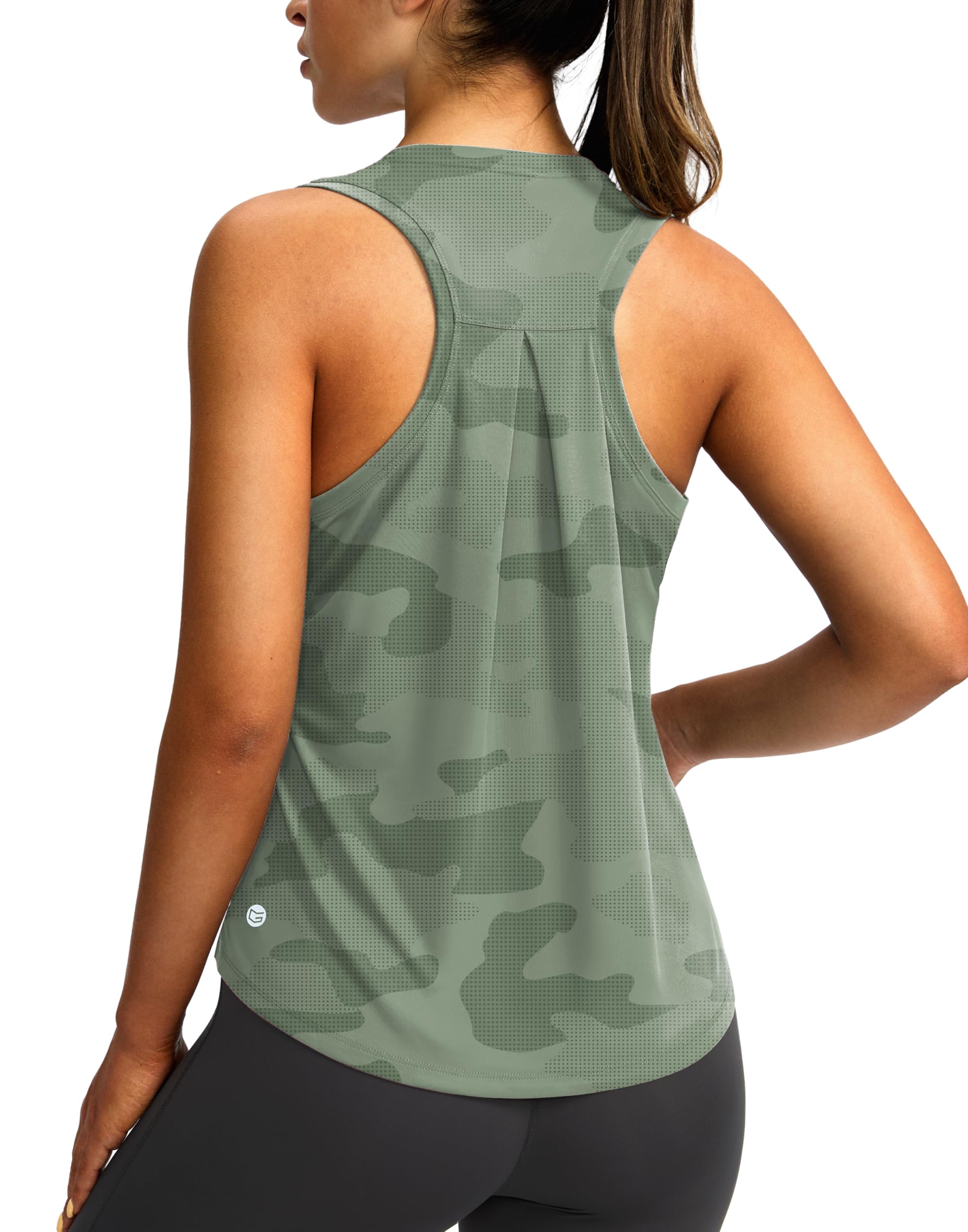 Women's Workout Tops Racerback Athletic Tank Tops Sleeveless Loose Fit Yoga Running Gym Shirts for Women