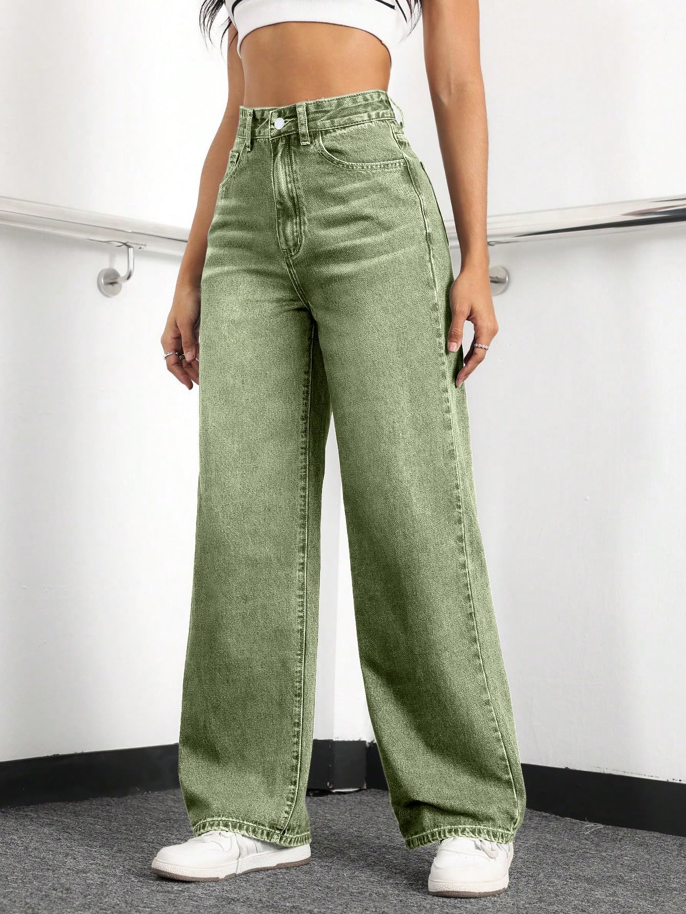 Straight Leg Jeans for Women,High Waisted Wide Leg Loose Stretchy Boyfriend Denim Pants Baggy Jeans for Women