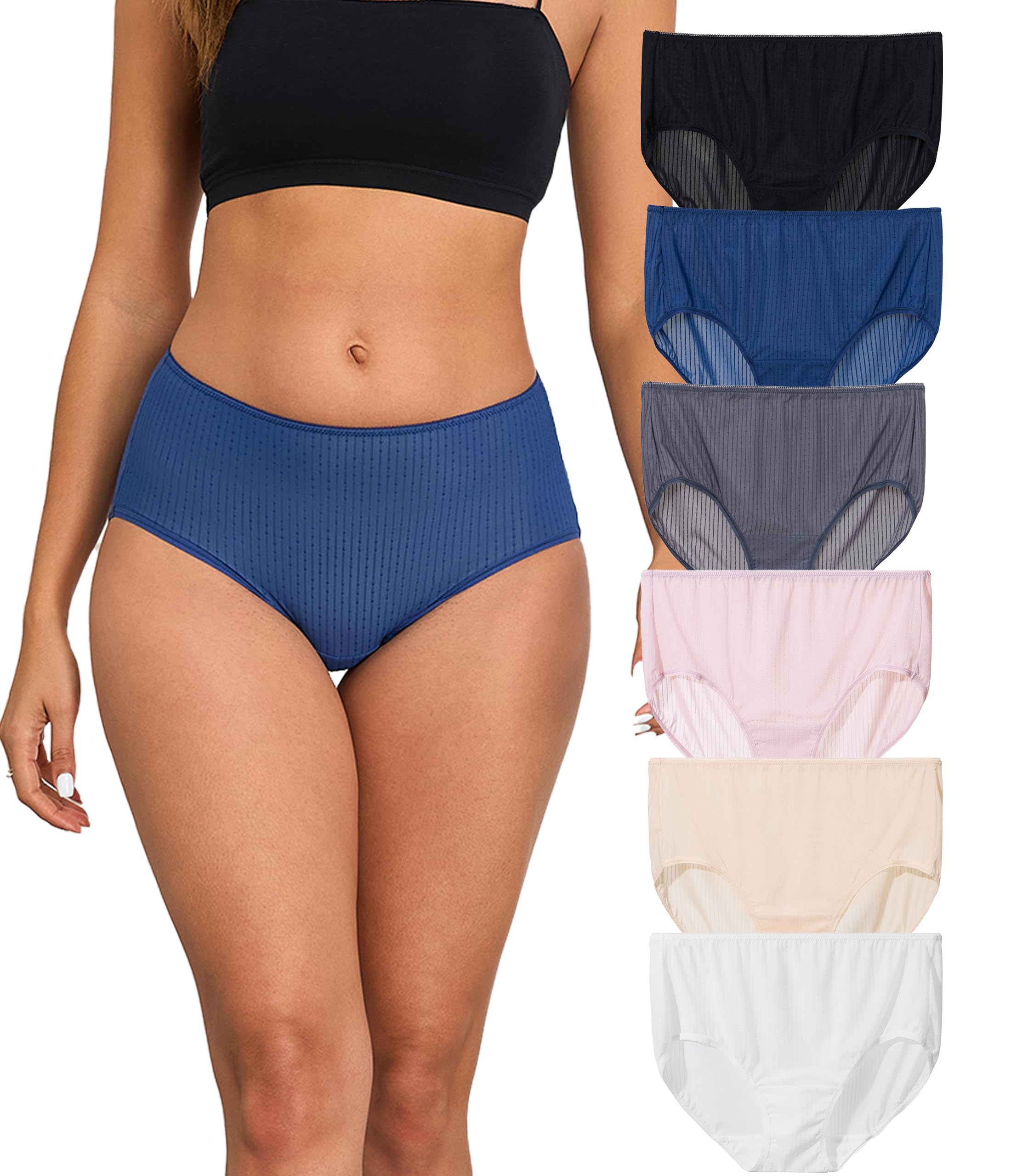 ANLIQI Quick Dry Underwear for Women Travel Panties Pack Hipster Panty Soft & Lightweight Bikini Brief Stay Fresh Undies