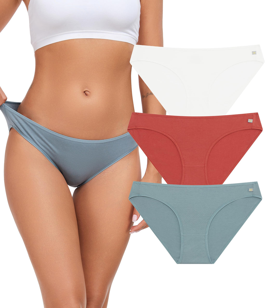 ANLIQI Women's Cotton Underwear Bikini Panties for Women Pack Moisture Wicking Soft Breathable Undies Stretch Hipster S-3XL
