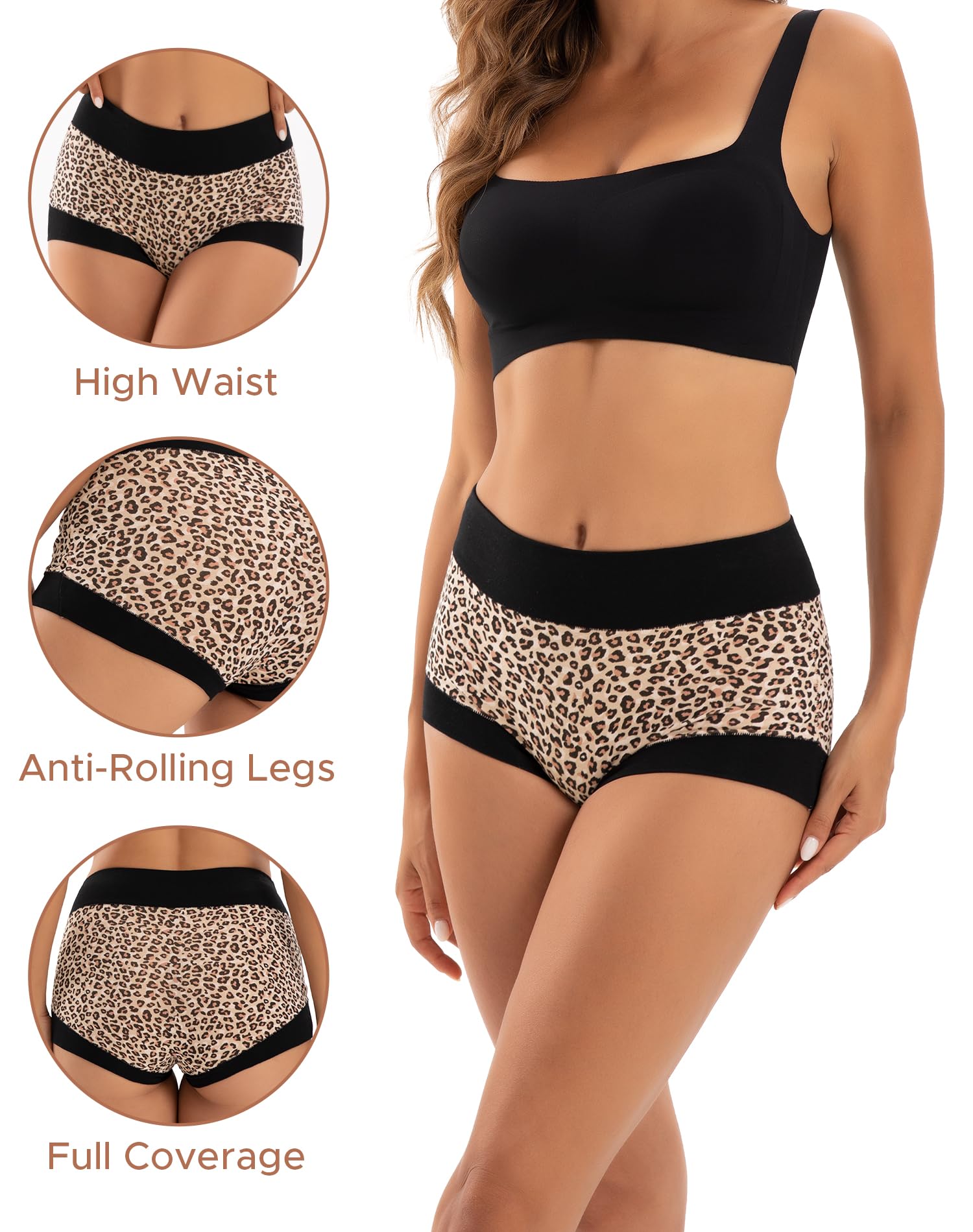 INNERSY Women's Cotton Boyshorts Underwear Soft Boxer Briefs 4-Pack
