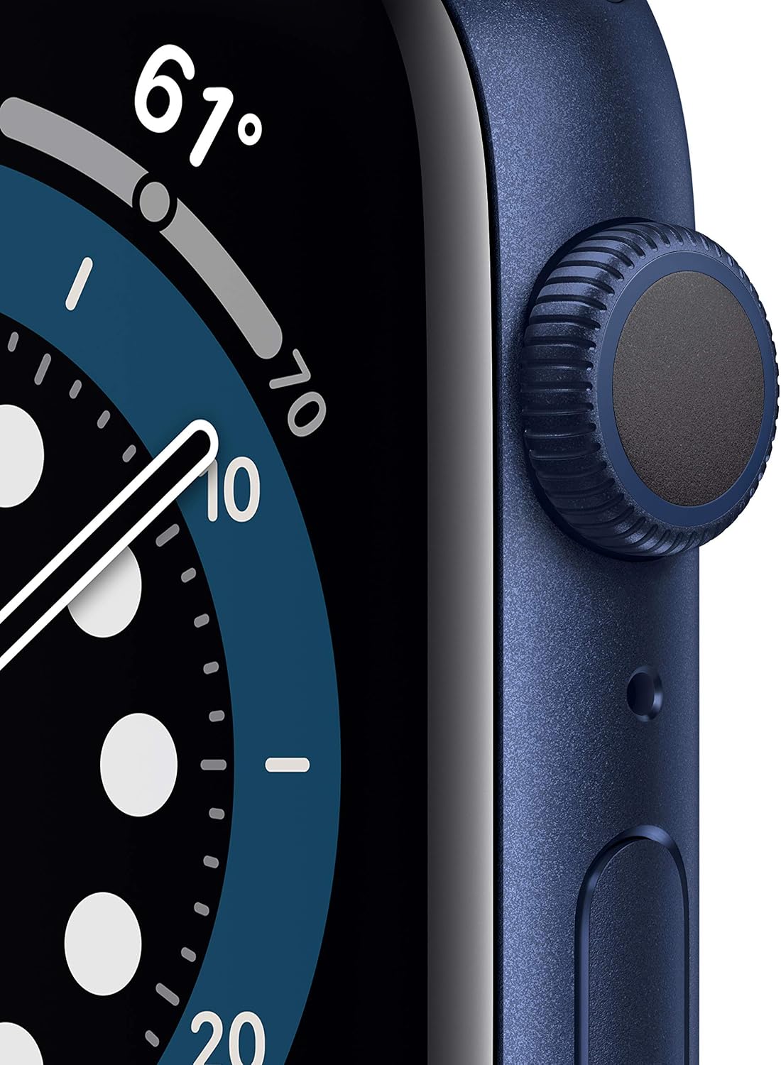 Apple Watch Series 6 (GPS, 44mm) - Blue Aluminum Case with Deep Navy Sport Band (Renewed)