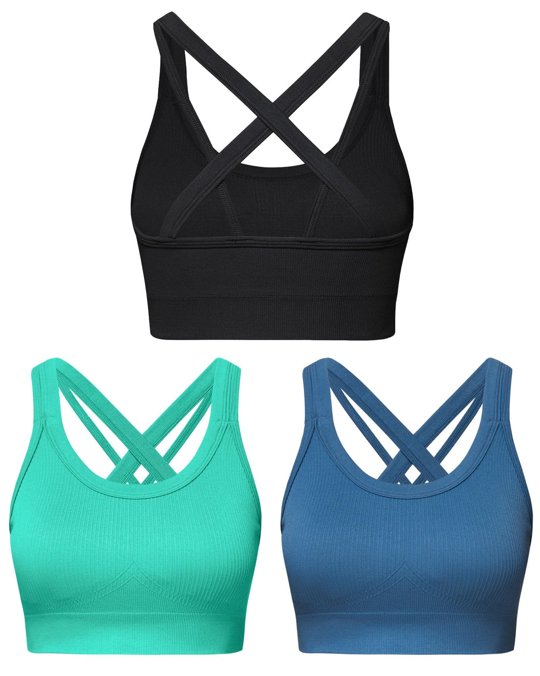 Sports Bras for Women HIigh Support, Criss-Cross Back Padded Strappy High Impact Sports Bras for Women Large Bust