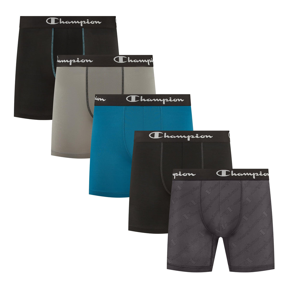 Champion Men's Performance Boxer Brief-5 Pack- With Moisture-wicking, Odor Control, Mesh Pouch & No Ride-up Fit (S–xl)