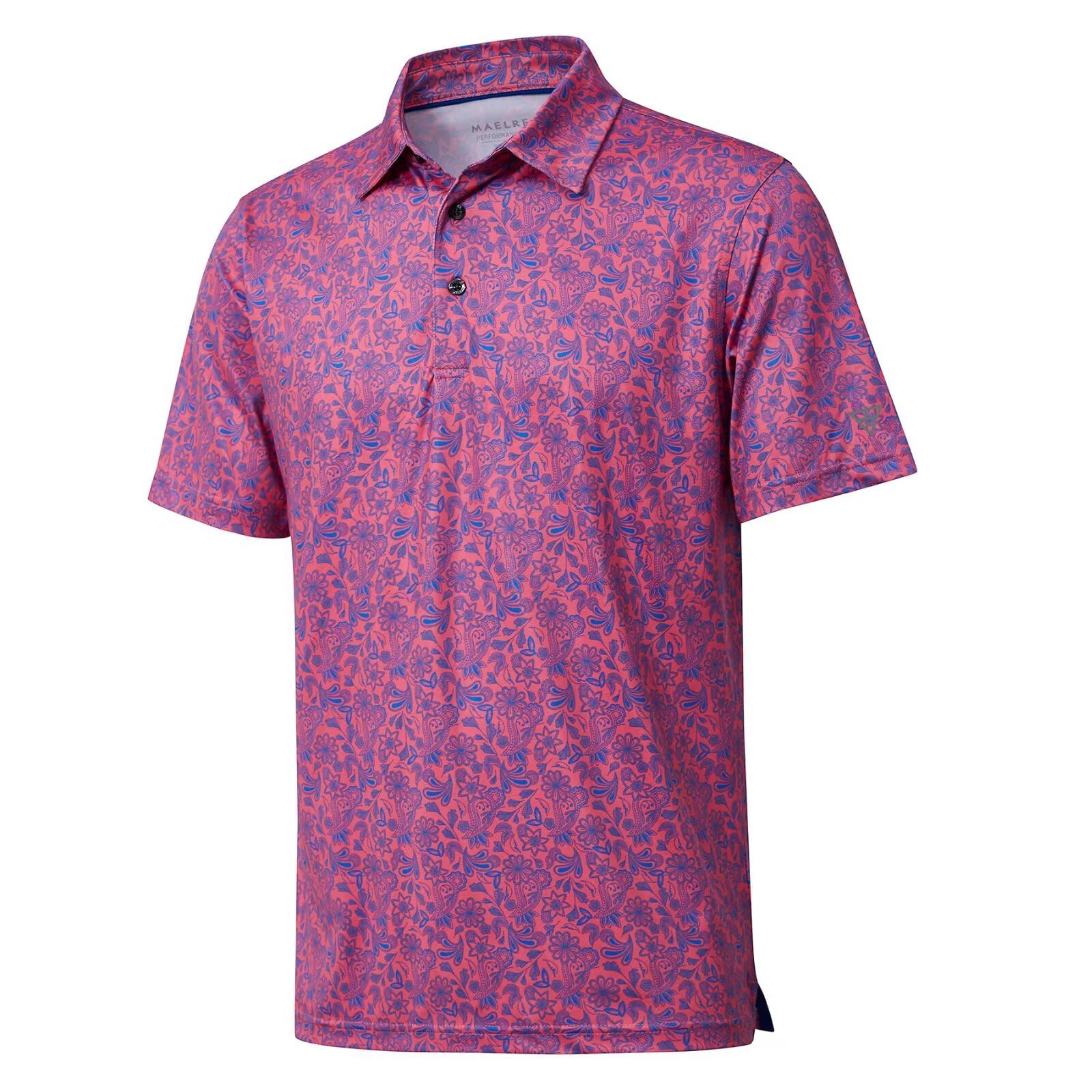 Golf Shirts for Men Dry Fit Short Sleeve Print Performance Moisture Wicking Polo Shirt