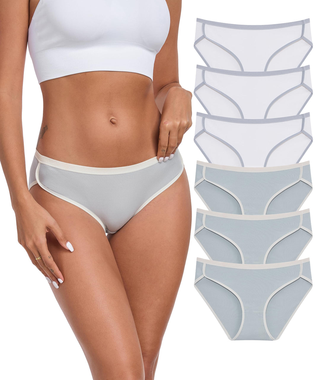 ANLIQI Women's Modal Underwear Microfiber Bikini Panties Women Soft Hipster