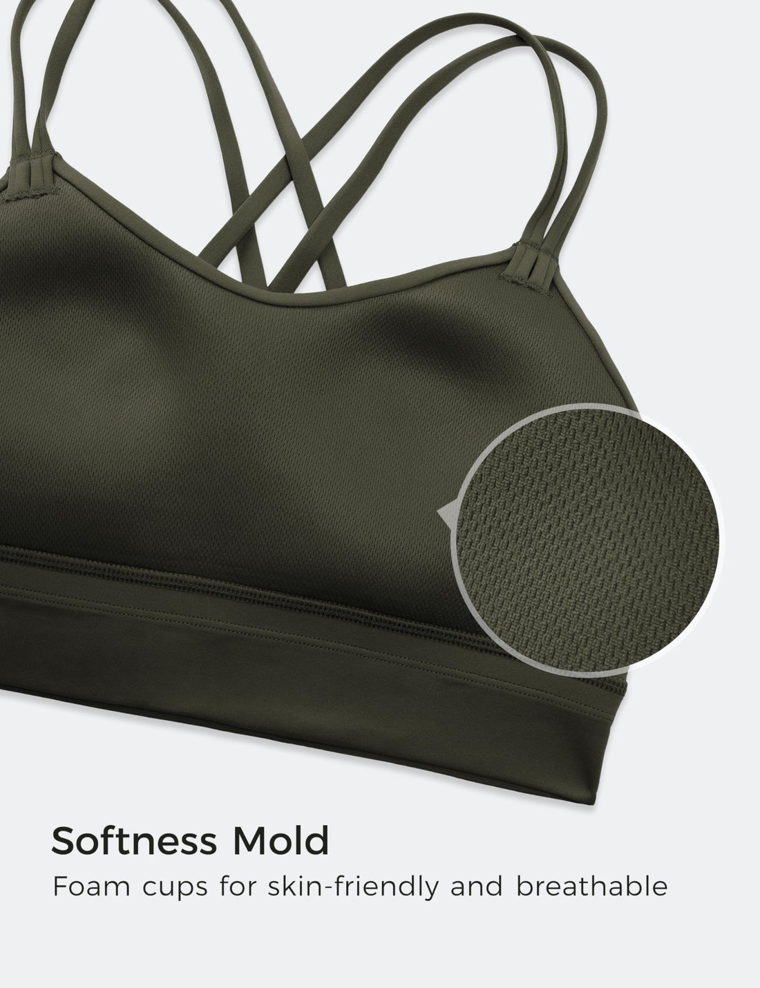 CRZ YOGA Softness Mold Butterluxe Sports Bras | Molded Cup, Light Support, Yoga, Extremely Soft, Longline, Strappy Back, Scoop Neck, for Women